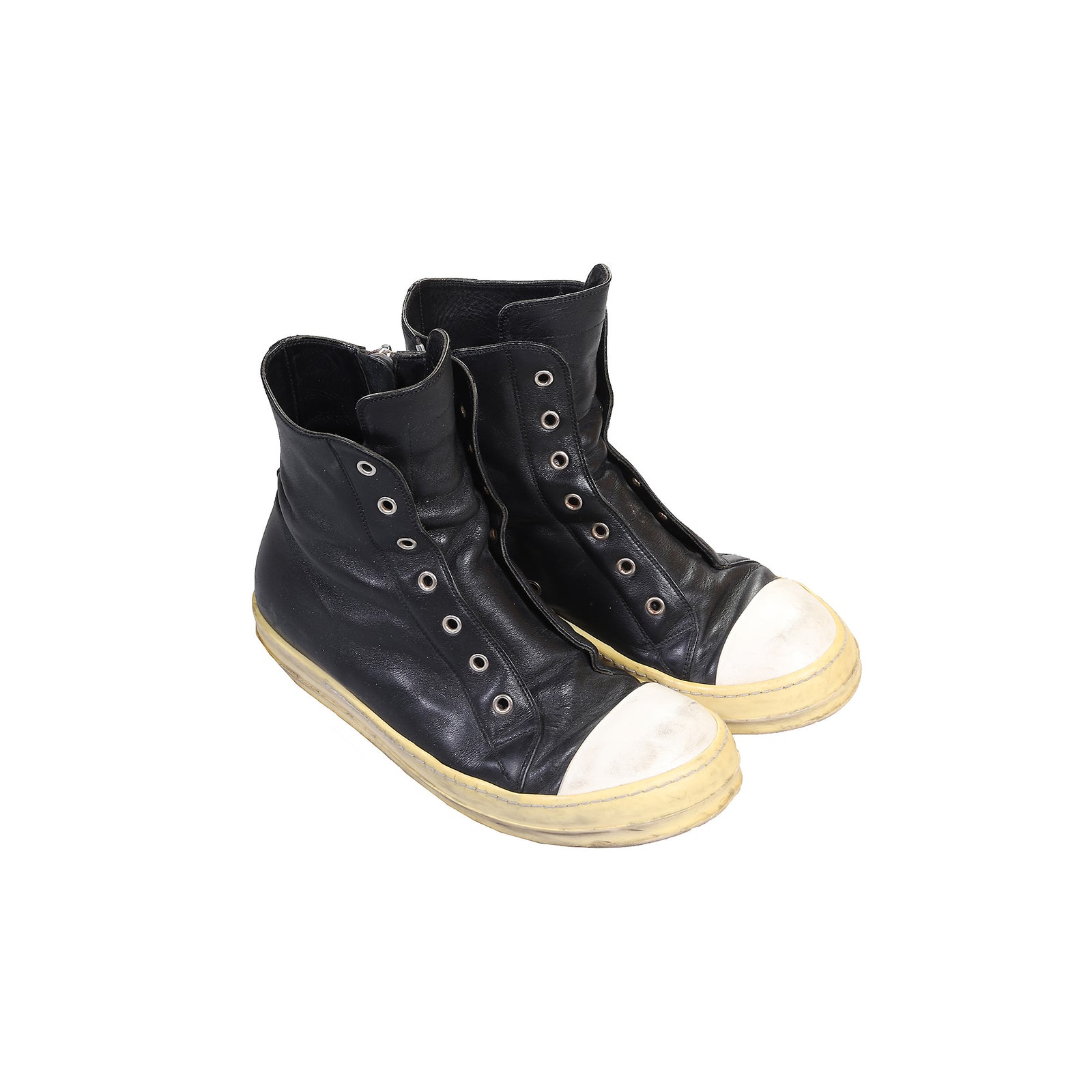 Rick Owens Black Leather Mainline Ramones