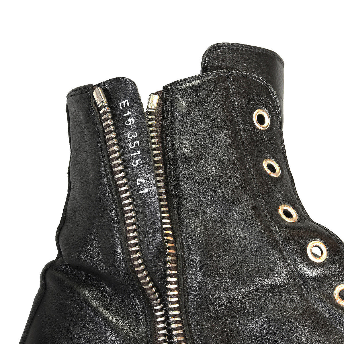 Rick Owens Black Leather Mainline Ramones