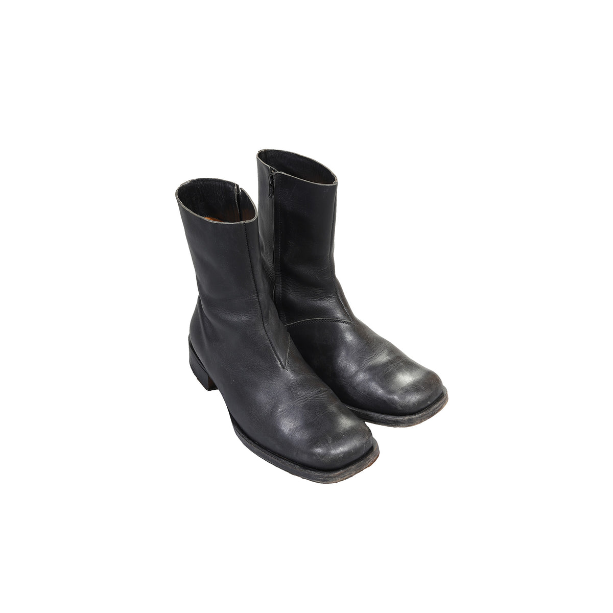 Maison Martin Margiela 2002 Artisanal Square Toe Leather Boots
