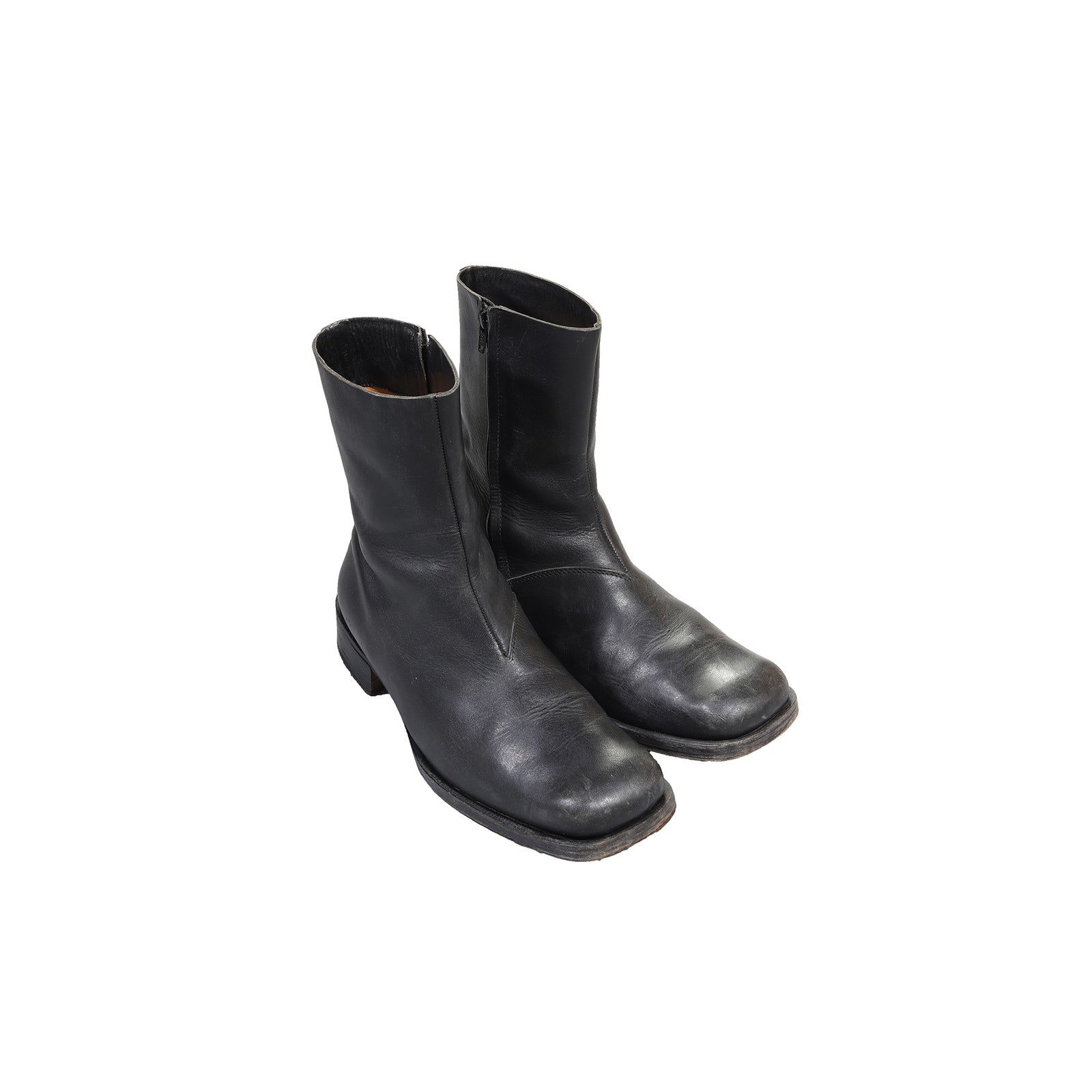 Maison Martin Margiela 2002 Artisanal Square Toe Leather Boots