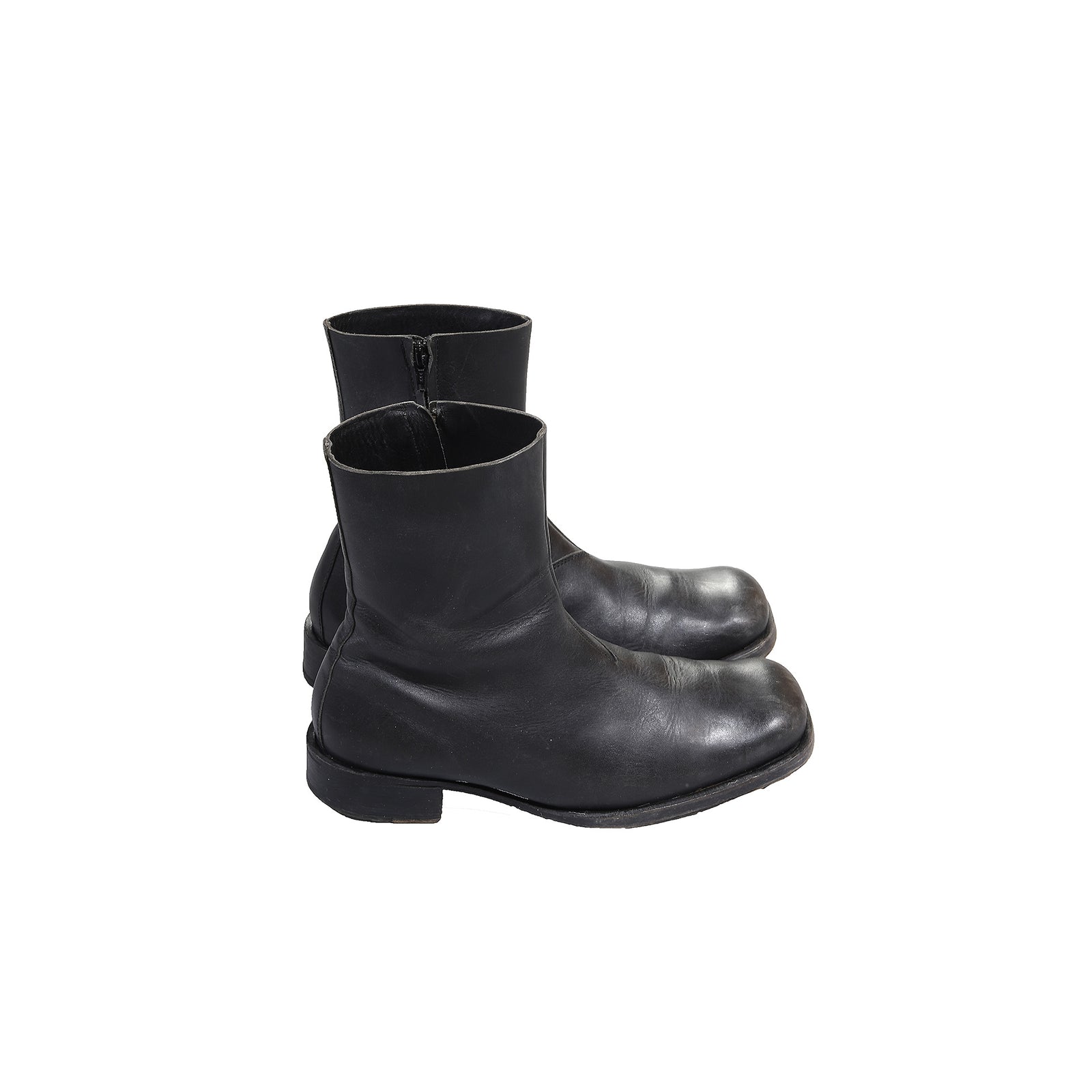 Maison Martin Margiela 2002 Artisanal Square Toe Leather Boots