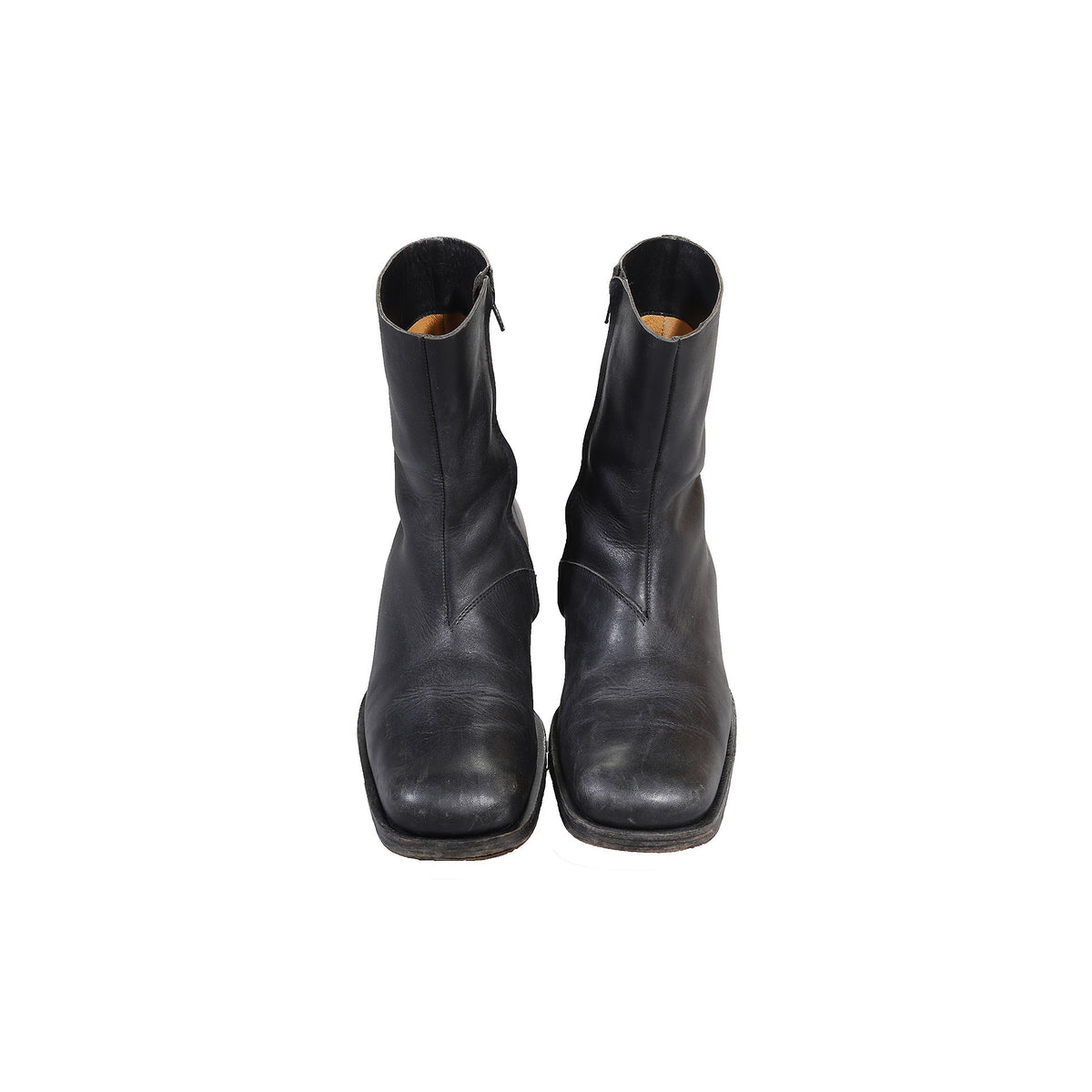 Maison Martin Margiela 2002 Artisanal Square Toe Leather Boots
