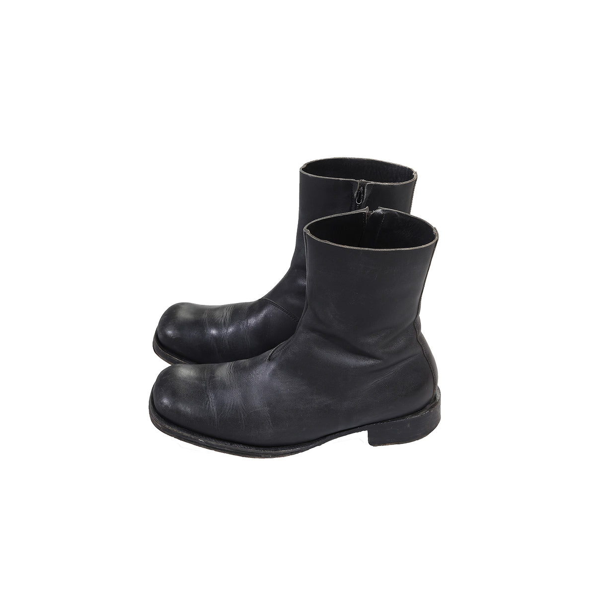 Maison Martin Margiela 2002 Artisanal Square Toe Leather Boots