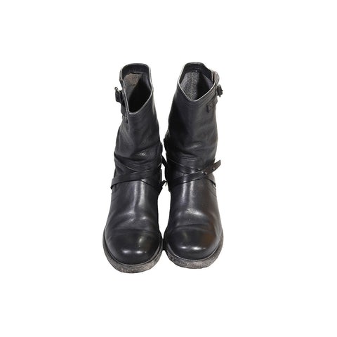 Dirk Bikkembergs Black Strapped Cowboy Boots