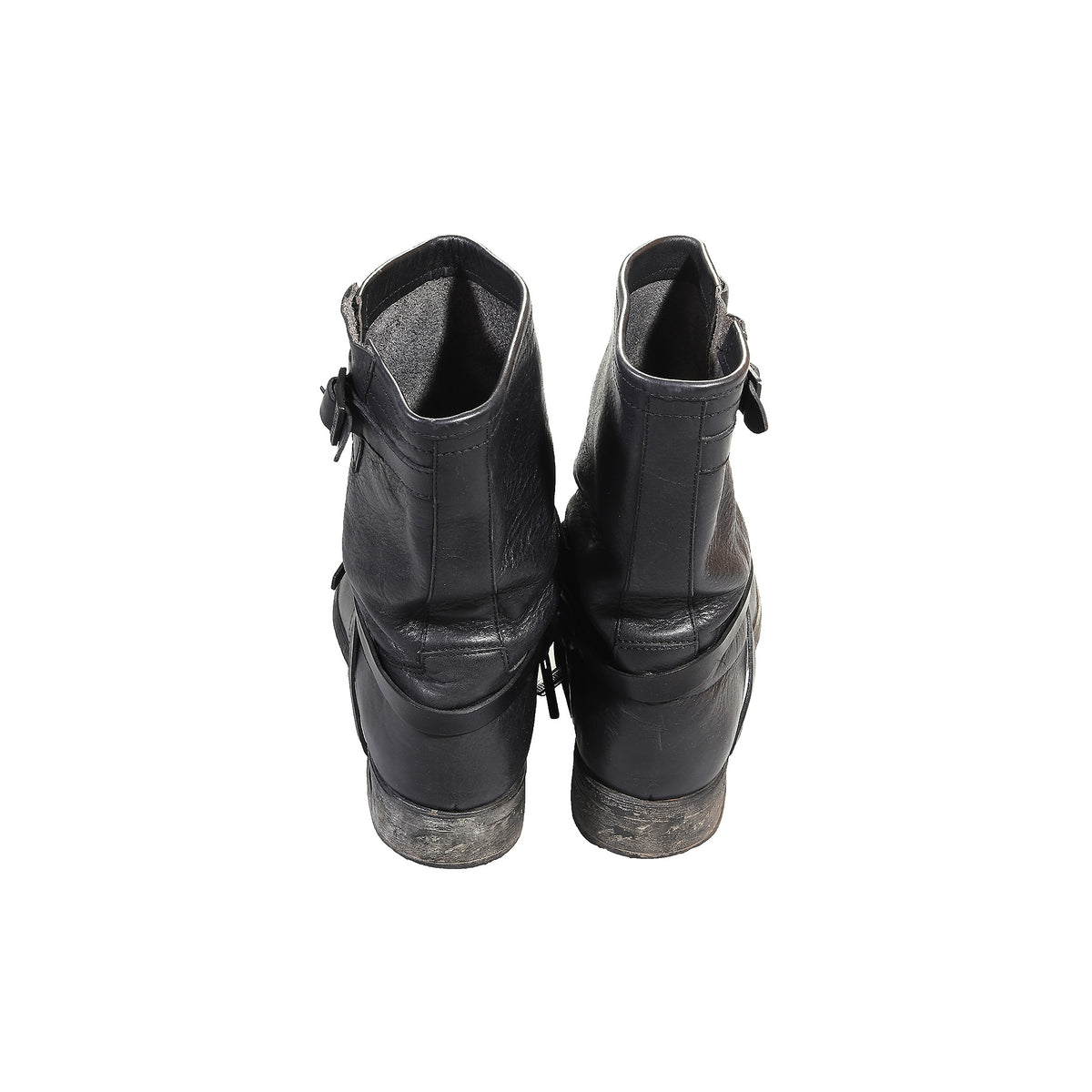 Dirk Bikkembergs Black Strapped Cowboy Boots