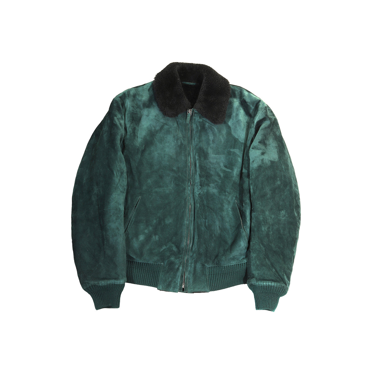 Berluti FW18 by Haider Ackermann Green Shearling Lizard Collar Bomber