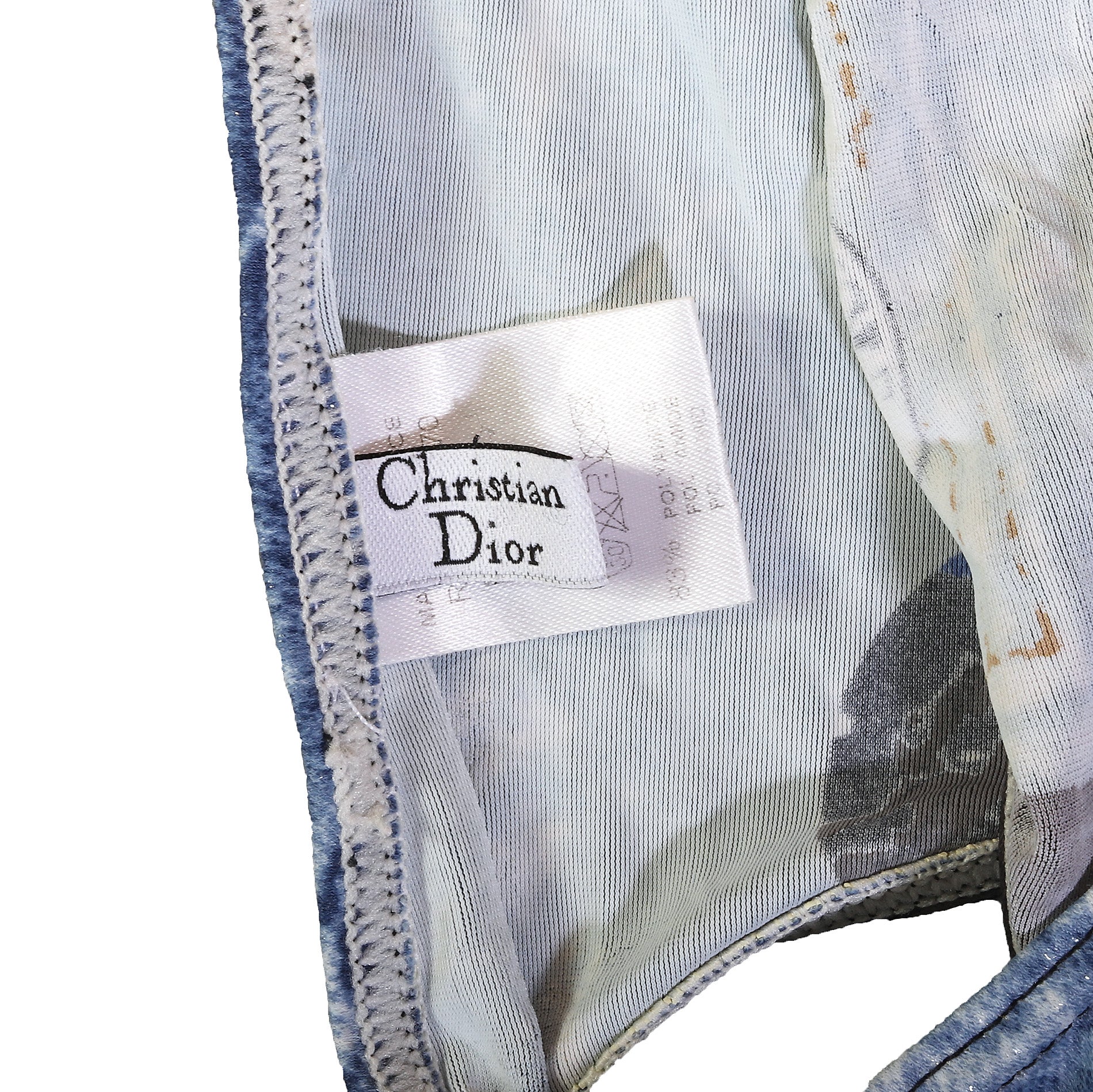 Christian Dior FW01 by John Galliano Miss Diorella Tromp L'oeil Denim Bikini