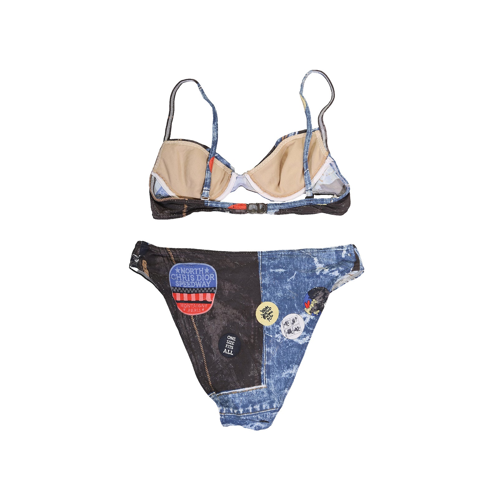 Christian Dior FW01 by John Galliano Miss Diorella Tromp L'oeil Denim Bikini