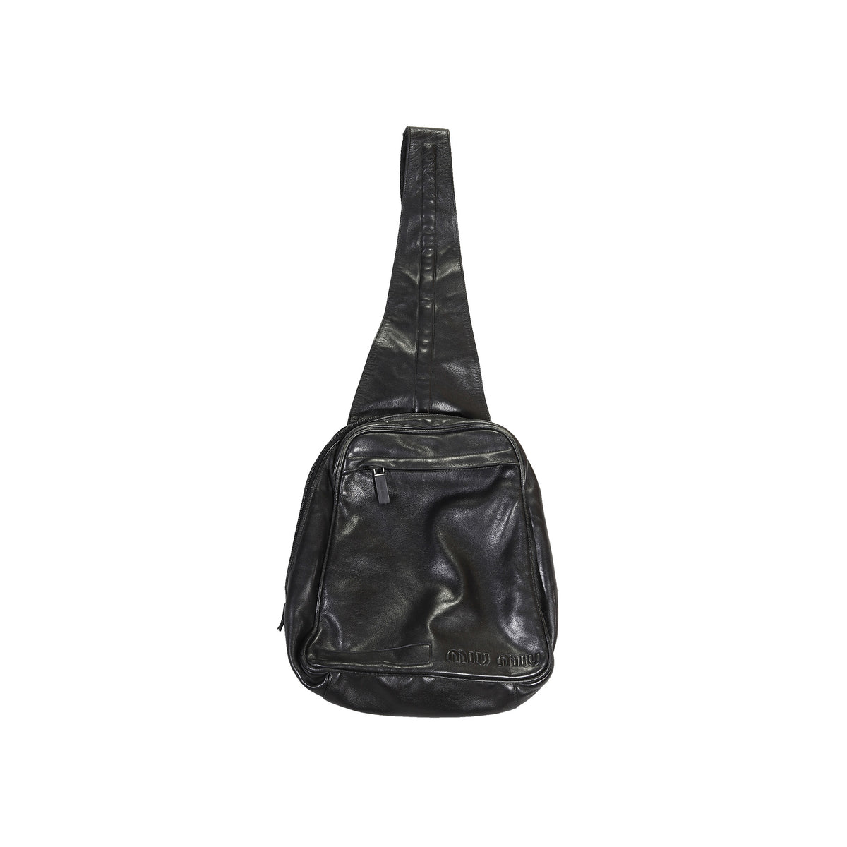 Miu Miu Black Leather Cargo Bag