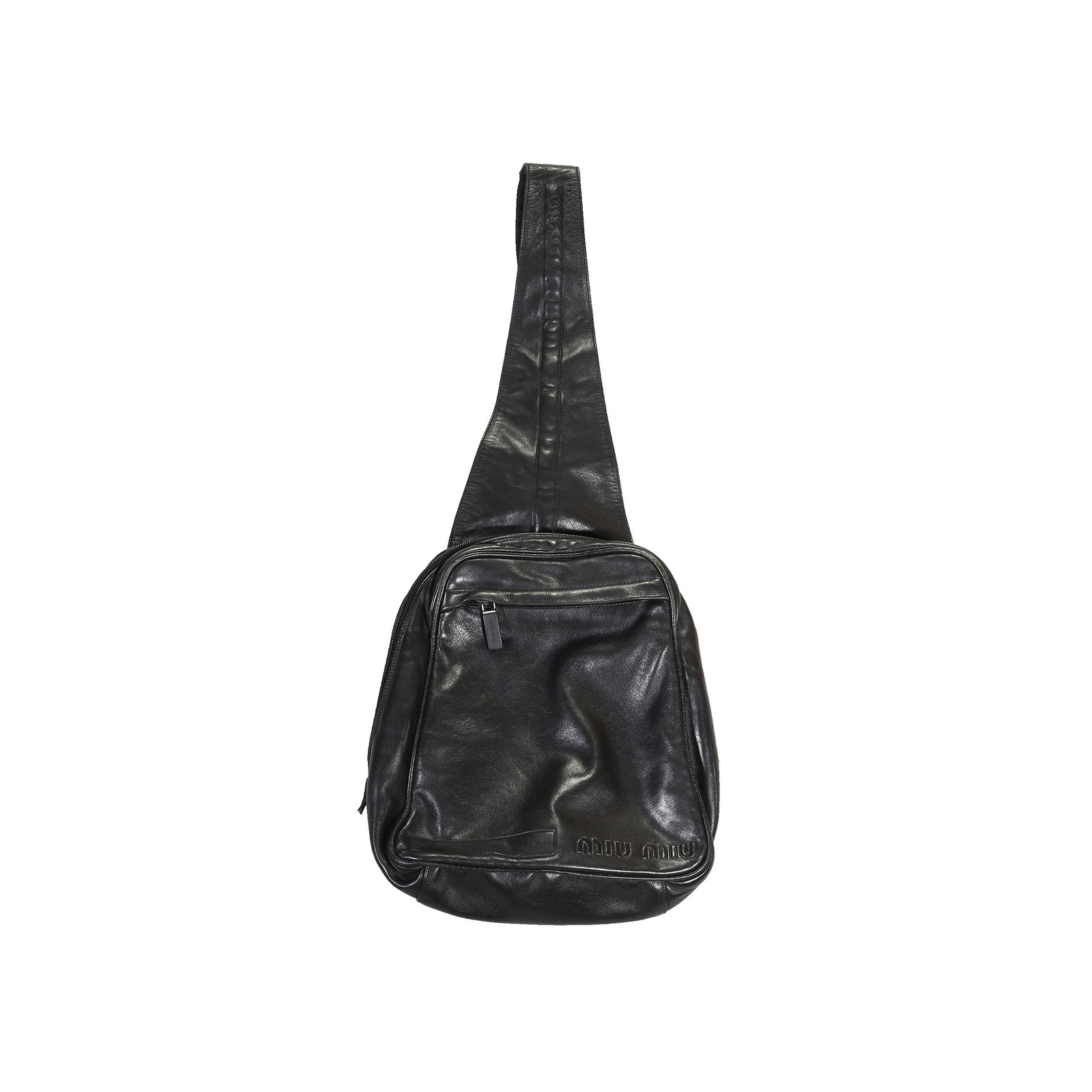 Miu Miu Black Leather Cargo Bag