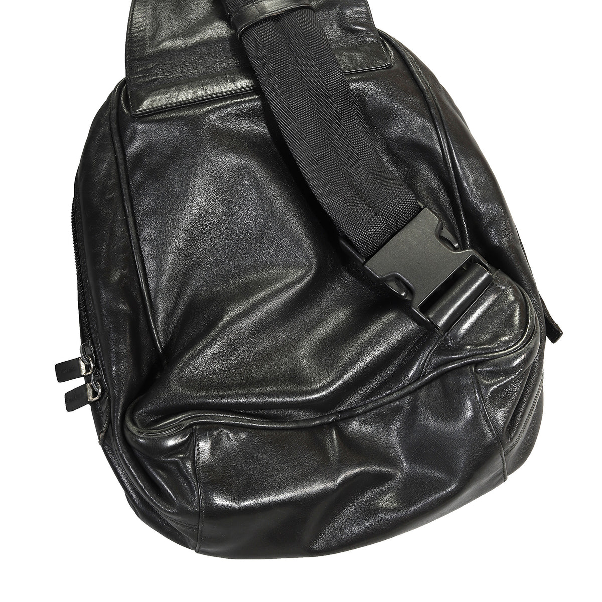 Miu Miu Black Leather Cargo Bag