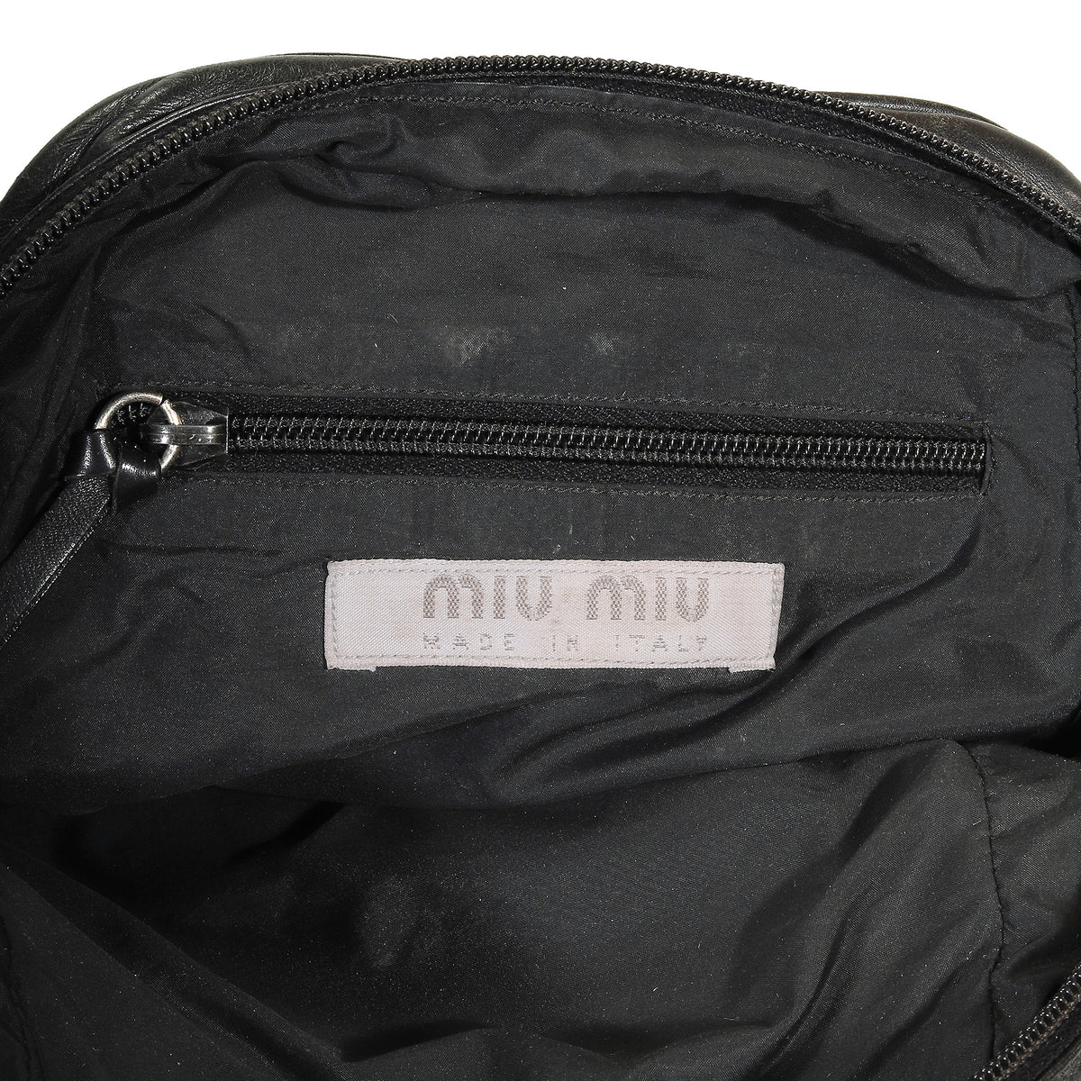 Miu Miu Black Leather Cargo Bag