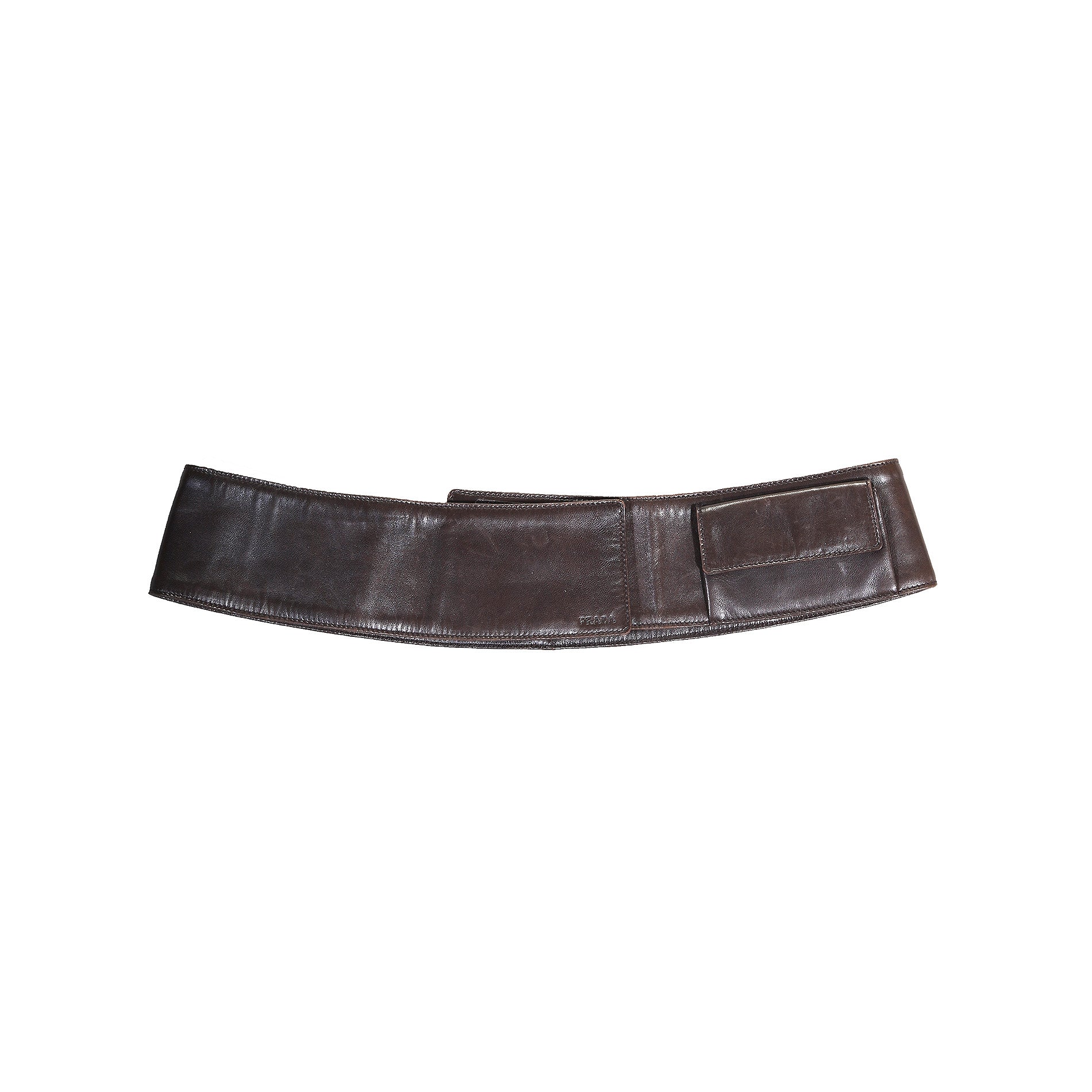 Prada 90s Black Leather Cargo Belt