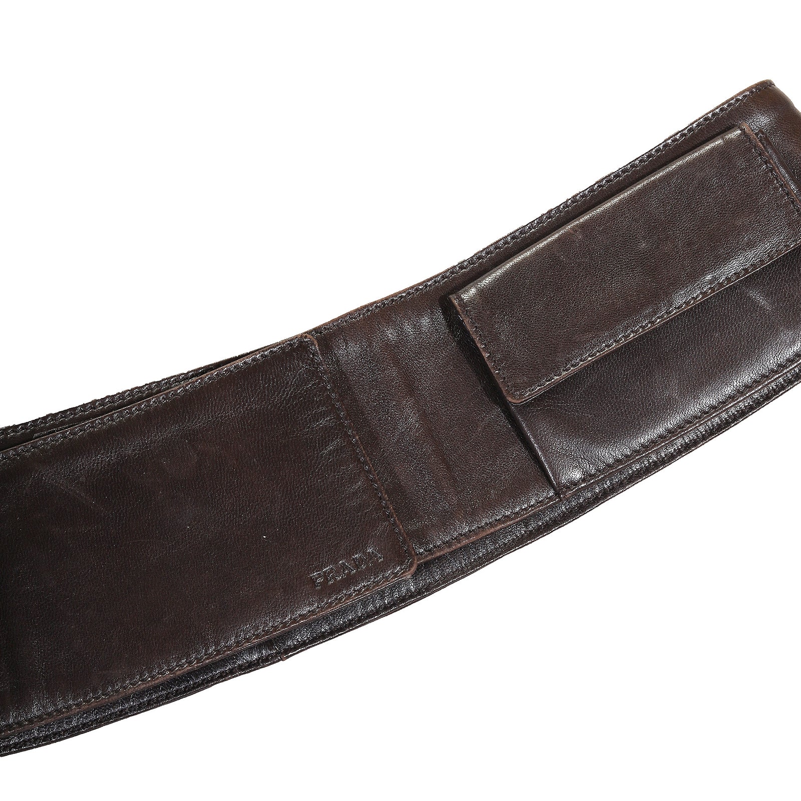 Prada 90s Black Leather Cargo Belt