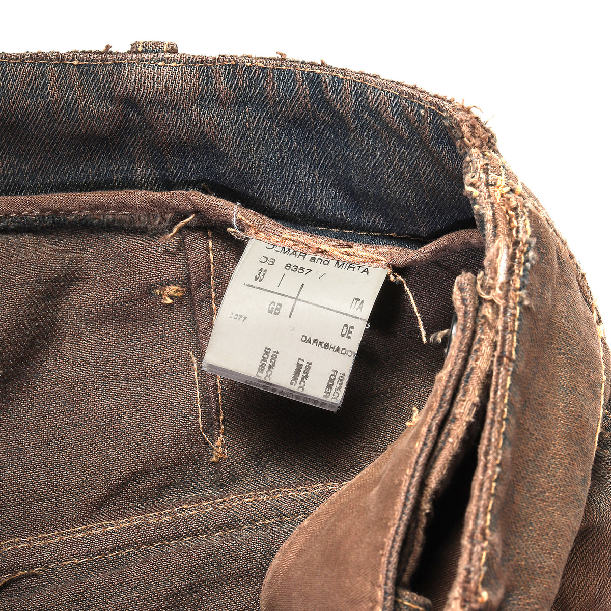 Rick Owens Faded Brown Aircut Denim