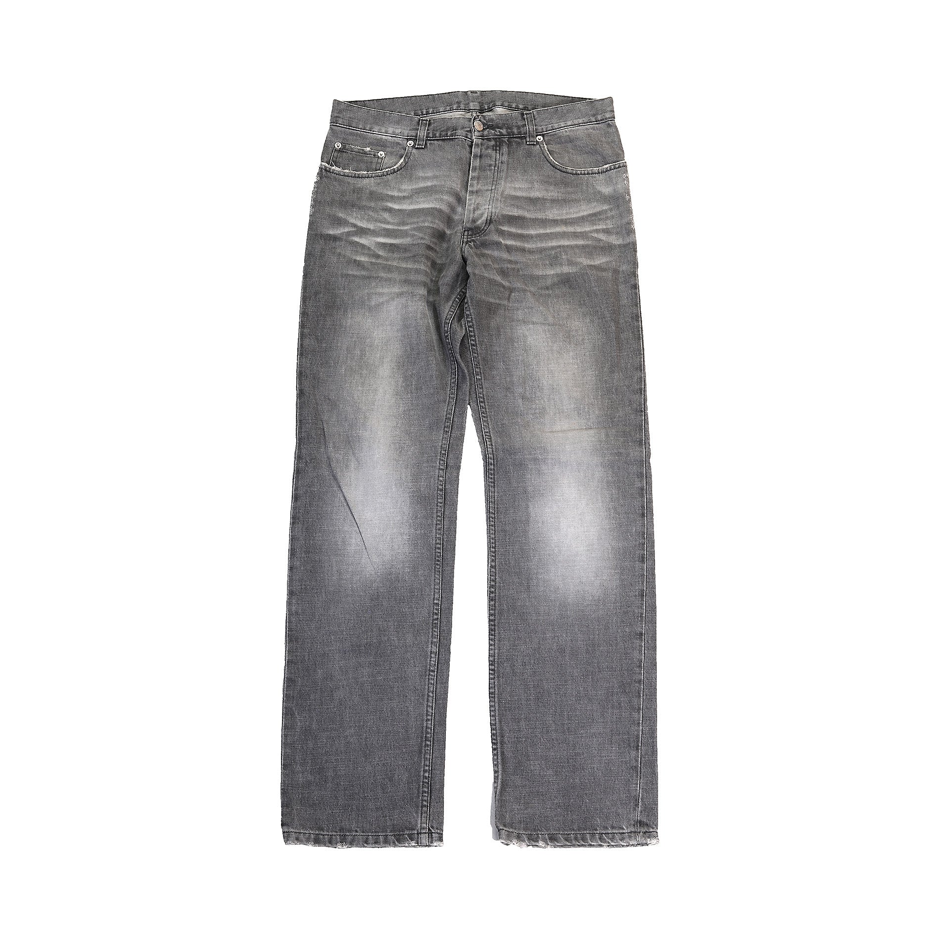 Helmut Lang 2000s Grey Washed Classic Denim - Ākaibu Store