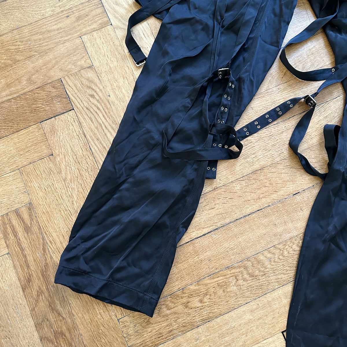 Jean Paul Gaultier Homme FW03 Black Bondage Nylon Cargo Pants