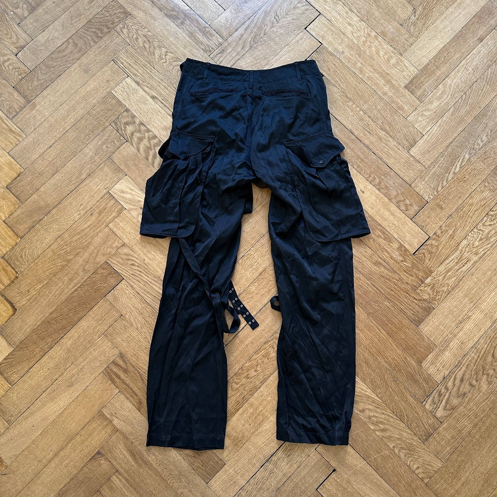Jean Paul Gaultier Homme FW03 Black Bondage Nylon Cargo Pants