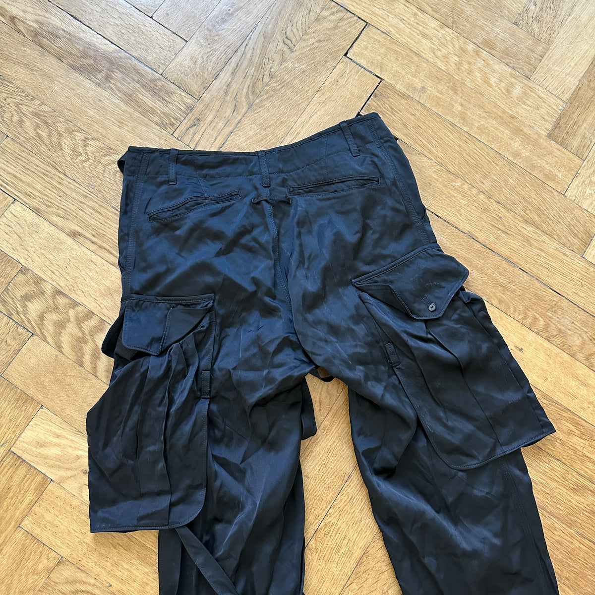 Jean Paul Gaultier Homme FW03 Black Bondage Nylon Cargo Pants