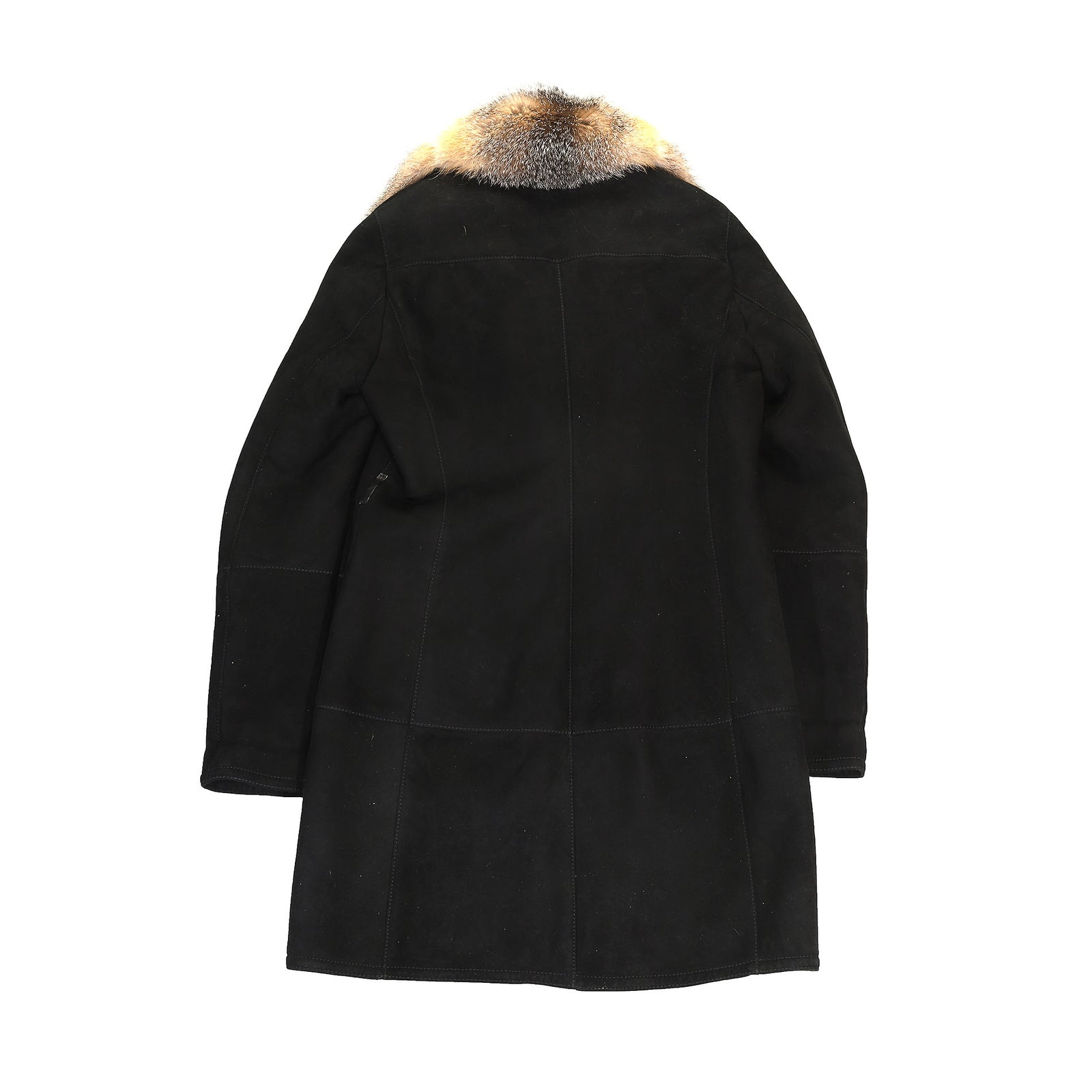 Gucci 90s by Tom Ford Black Shearling Fur Collar Coat