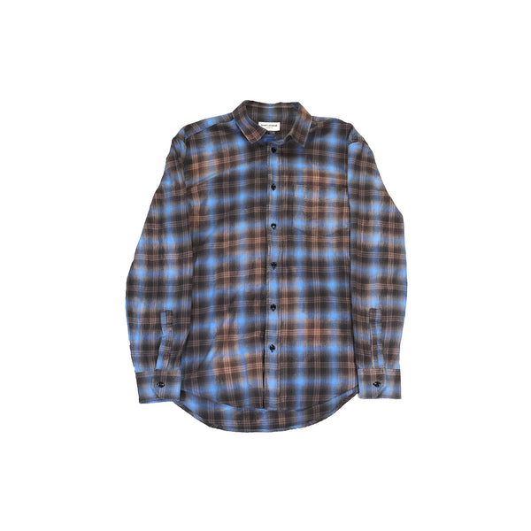 Saint Laurent SS16 Surf Sound Blue Bleached Flannel - Ākaibu Store