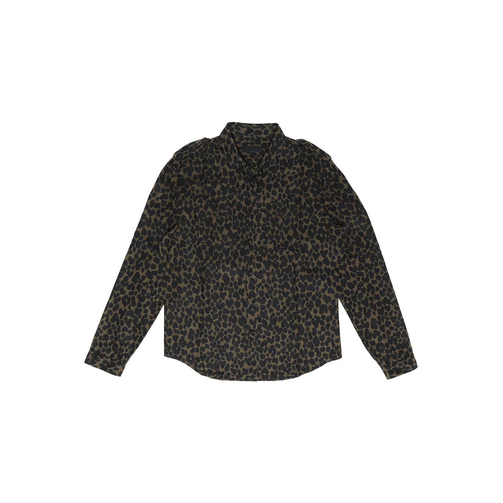 Burberry Prorsum SS14 Military Leo Print Linen Shirt