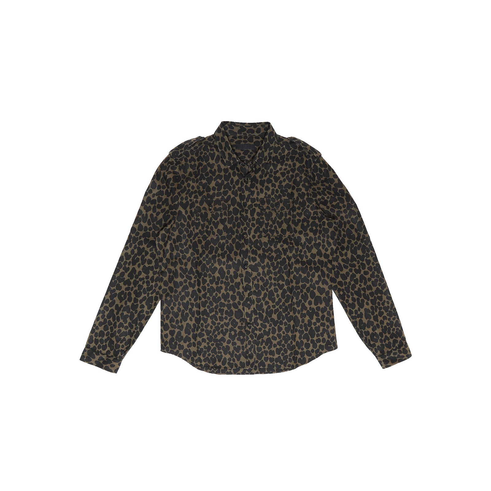 Burberry Prorsum SS14 Military Leo Print Linen Shirt