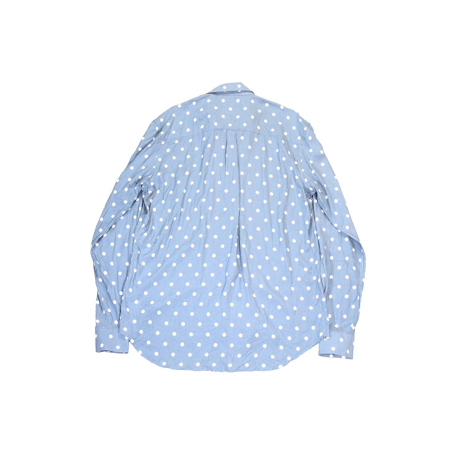 Saint Laurent Paris SS16 Polka Dot Raw Hem Silk Shirt