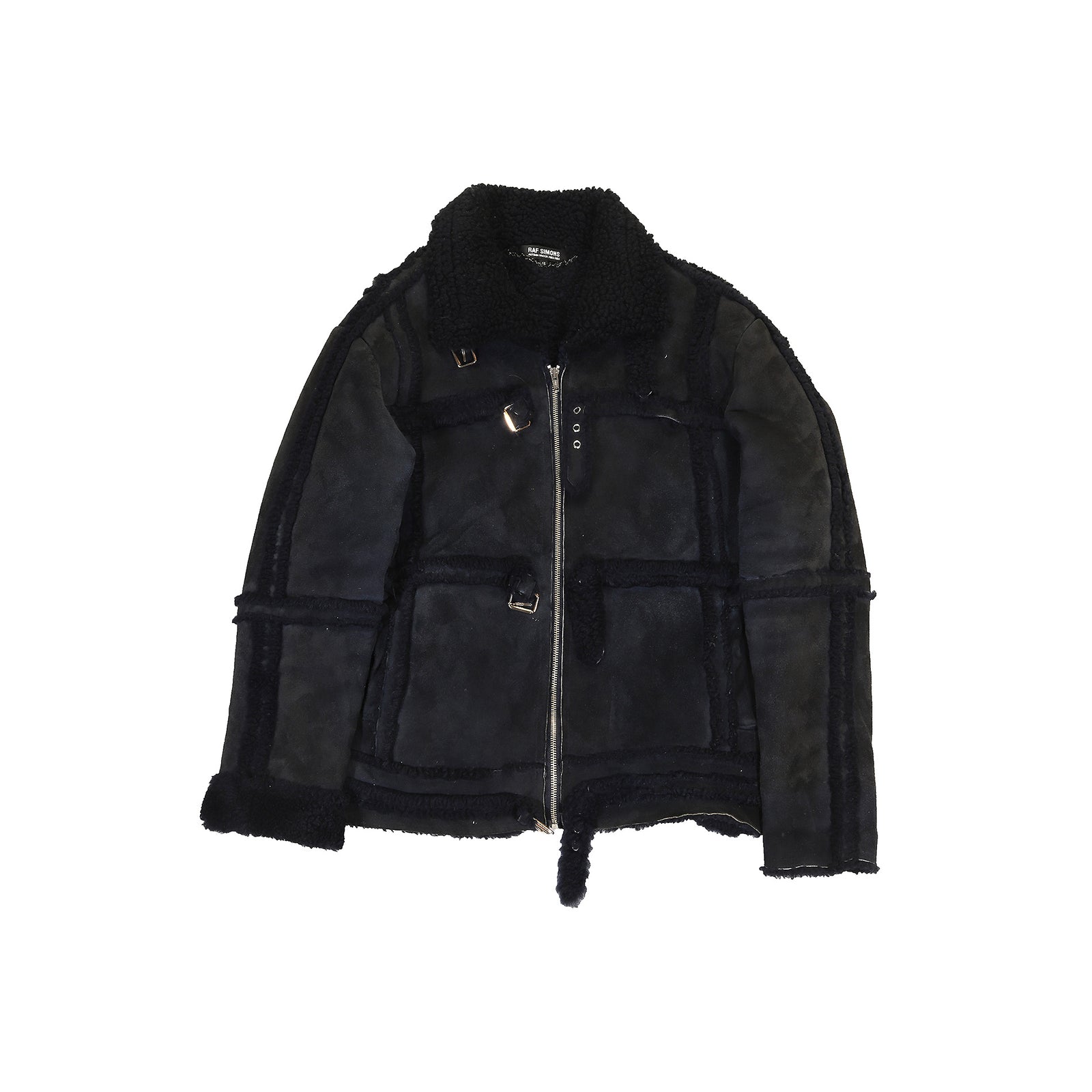 Raf Simons AW03 Closer Black Shearling Coat