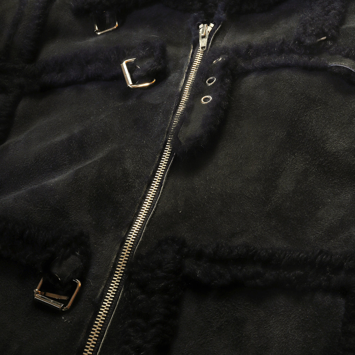 Raf Simons AW03 Closer Black Shearling Coat
