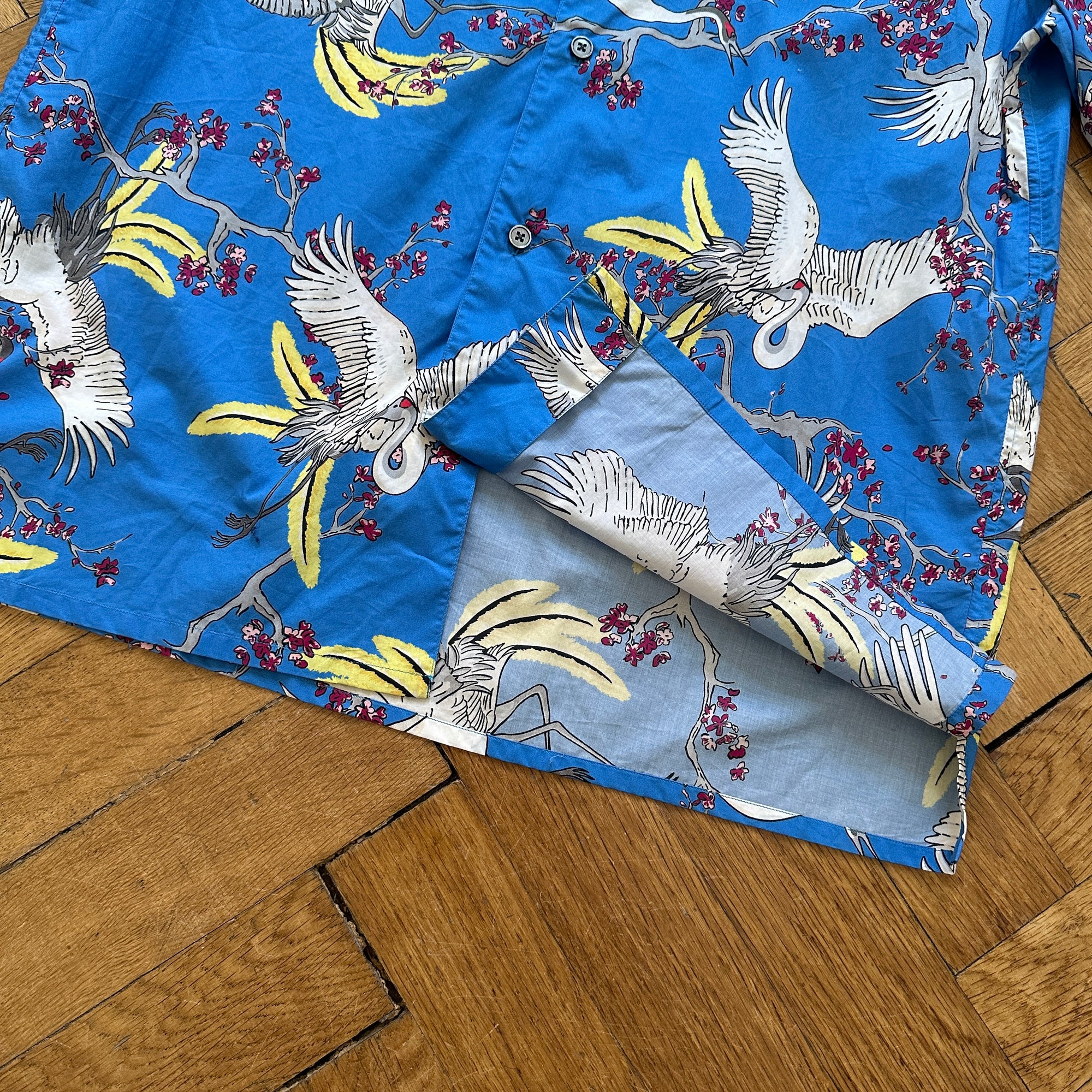 Louis Vuitton SS16 Floral Crane Print Sample Shirt