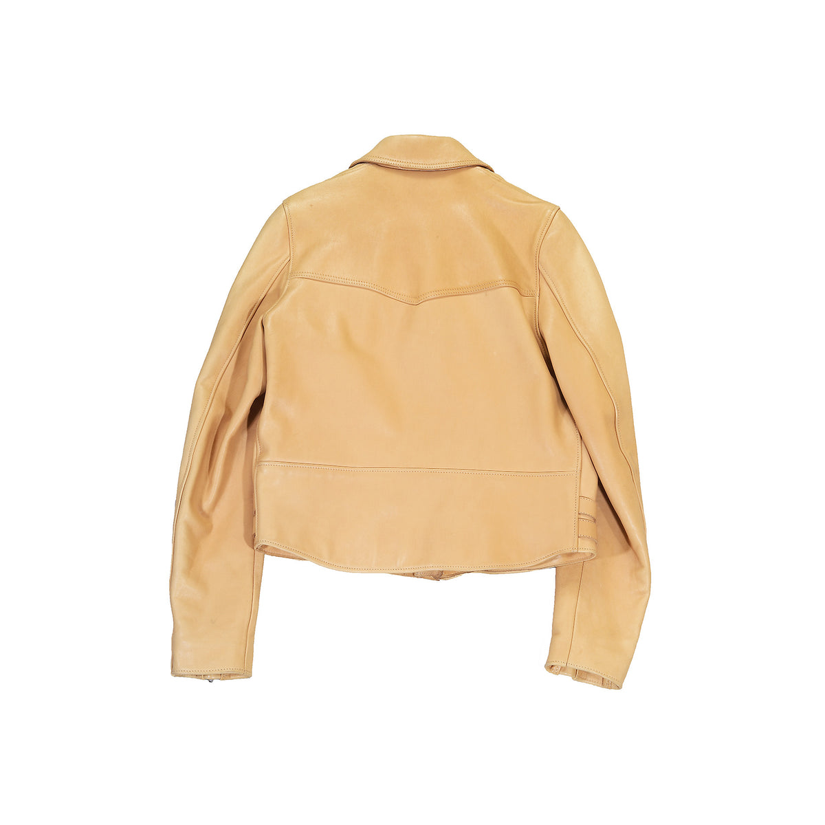 Raf Simons FW03 Closer Beige Leather Biker Jacket