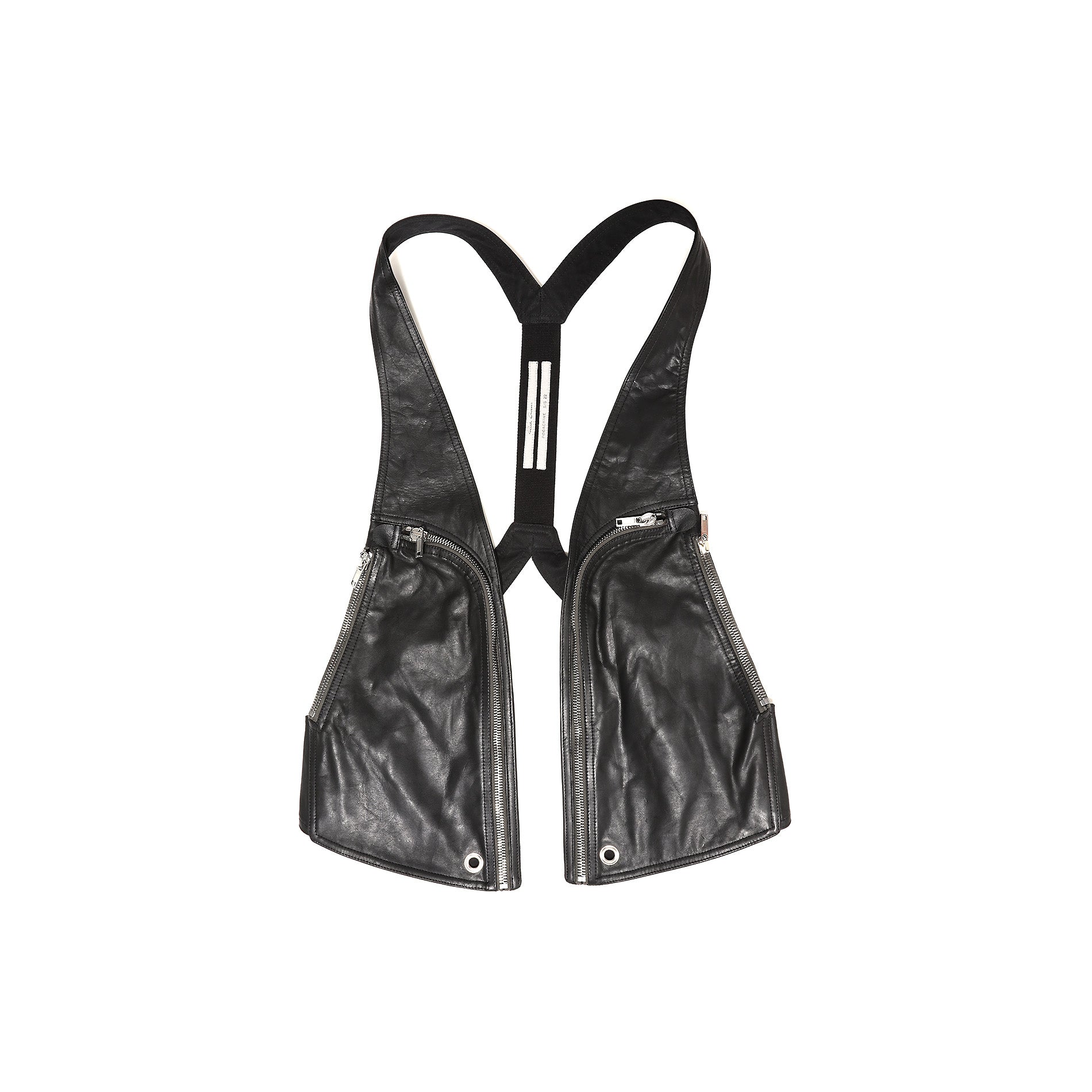 Rick Owens *NEW* SAMPLE WHITE LEATHER BAUHAUS HARNESS VEST