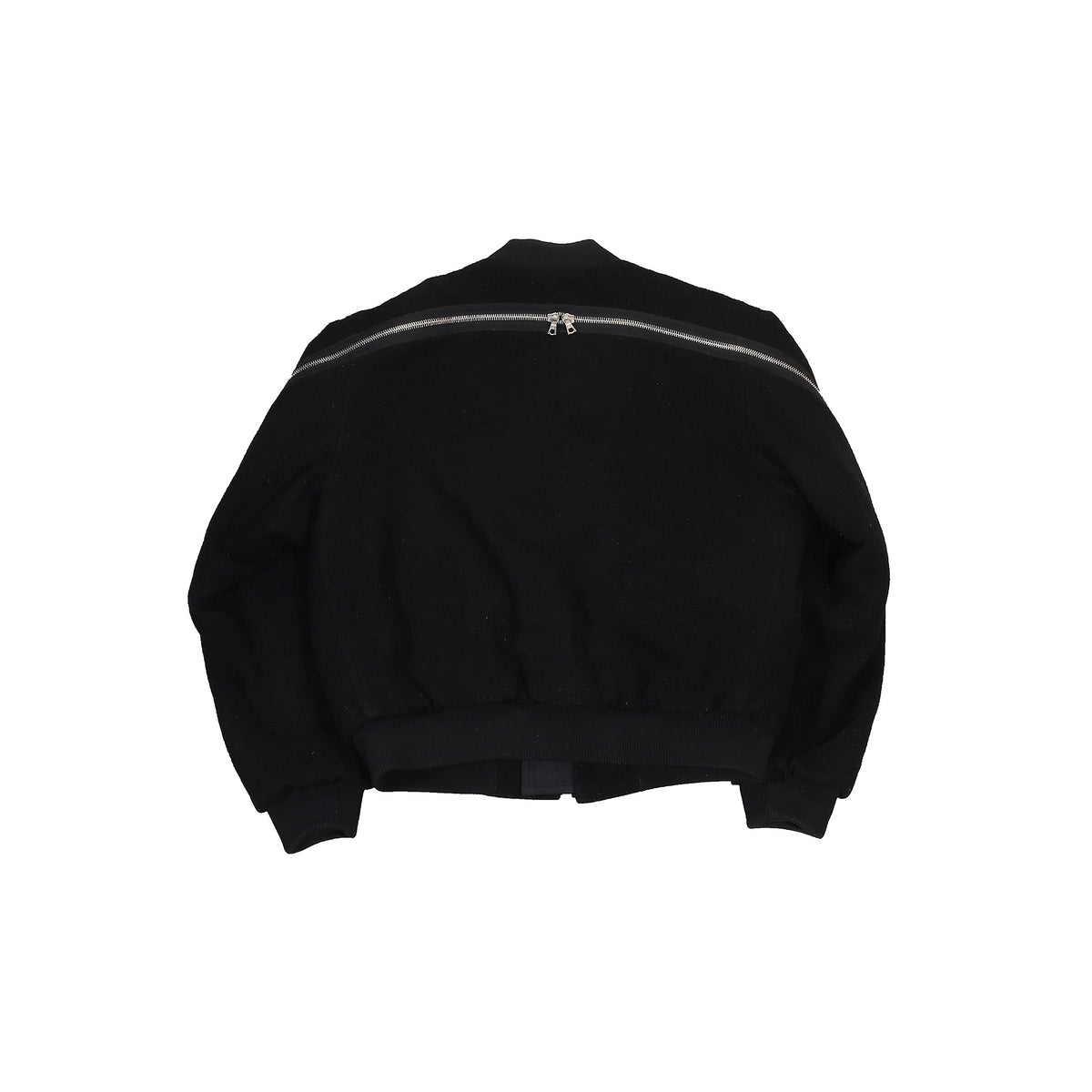 Dries Van Noten FW14 Black Wool Backzip Bomber