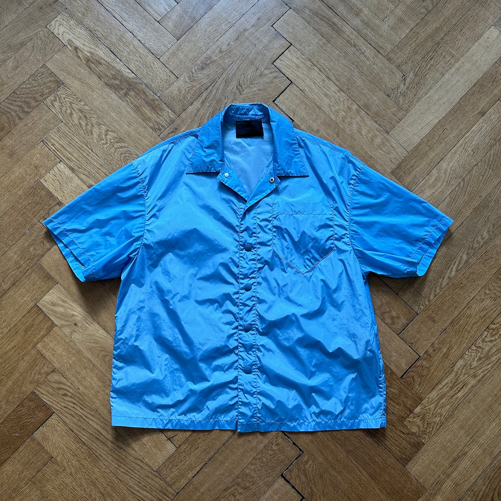 Prada SS18 Nylon Snap Button Shirt
