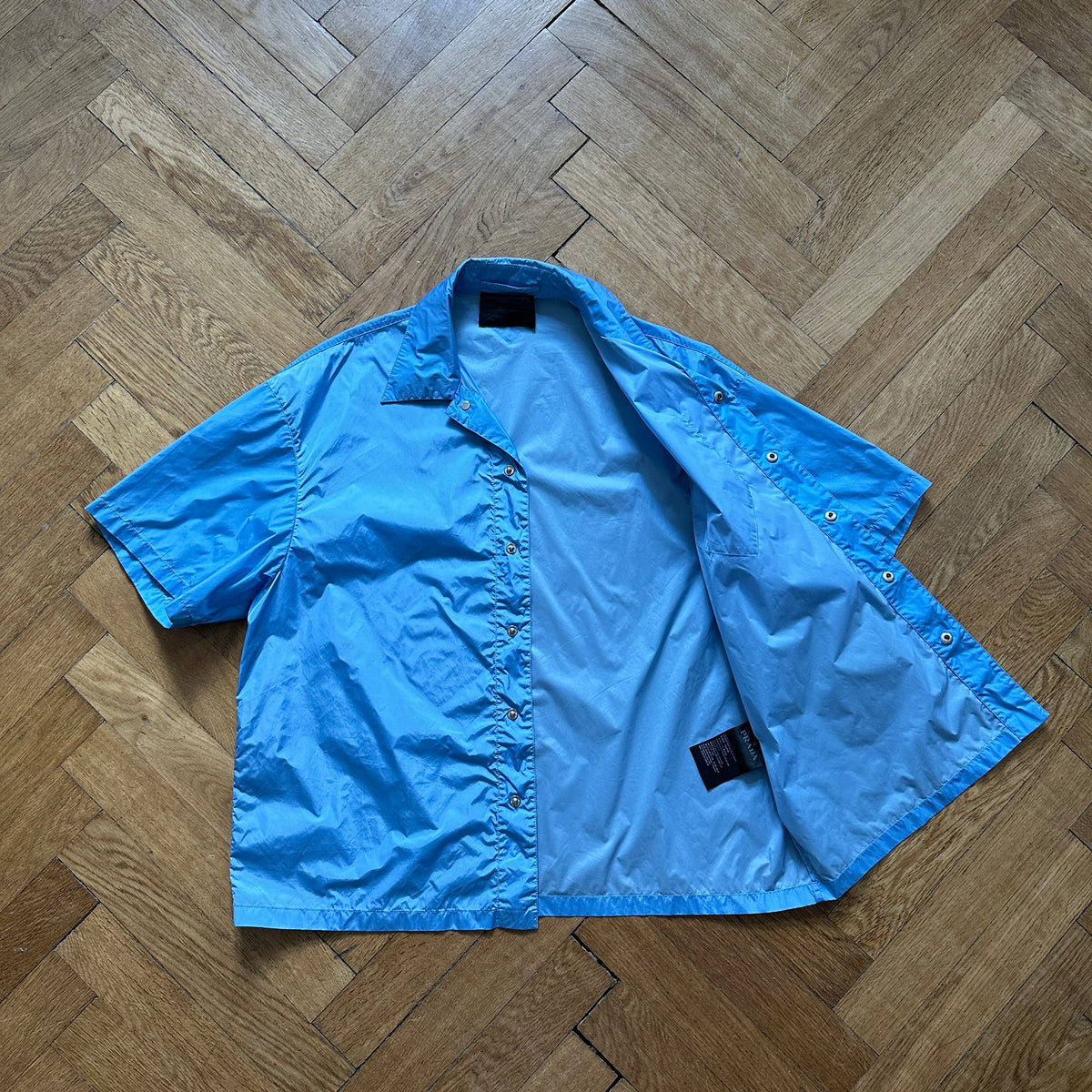 Prada SS18 Nylon Snap Button Shirt