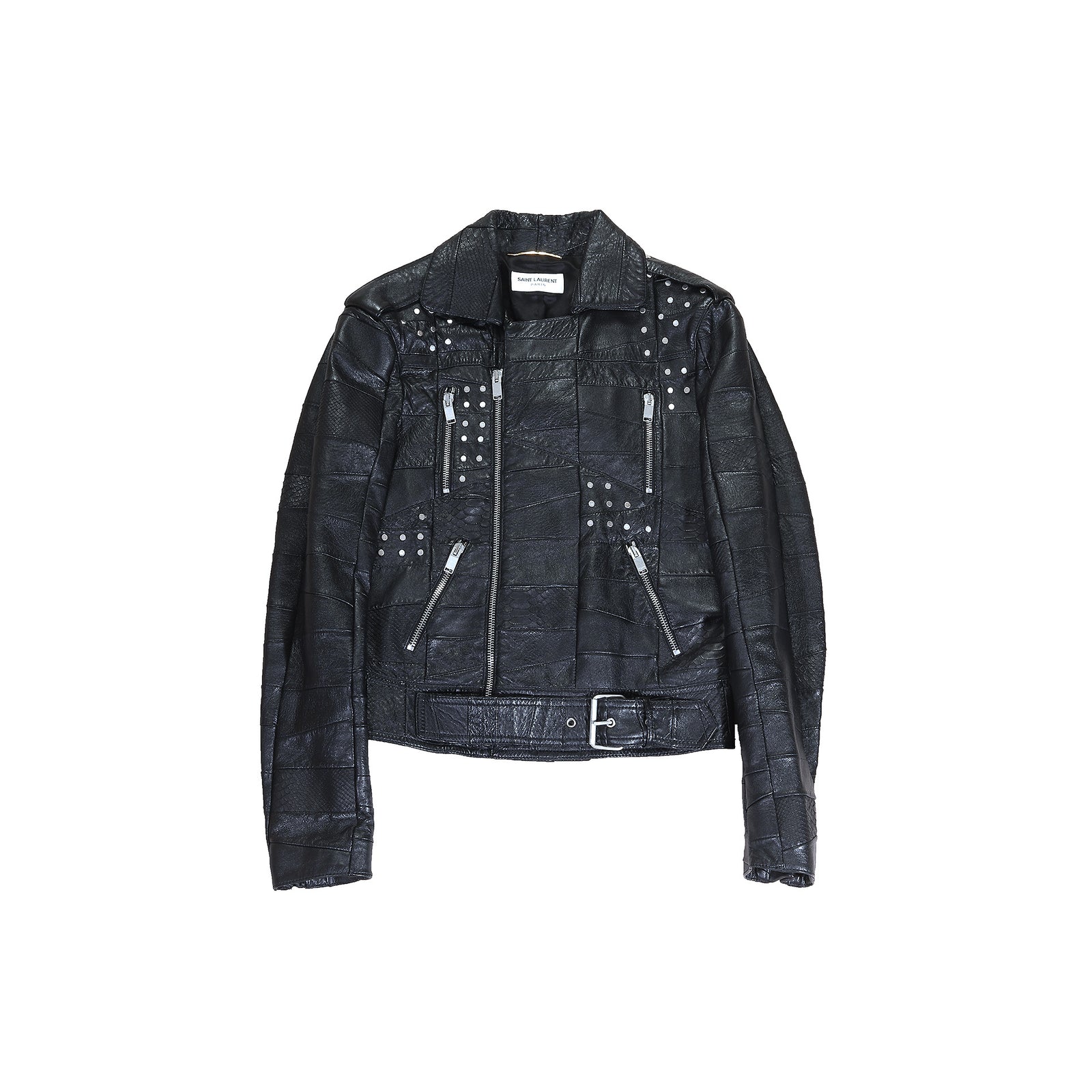 Saint Laurent SS16 Multi Patch Leather Jacket
