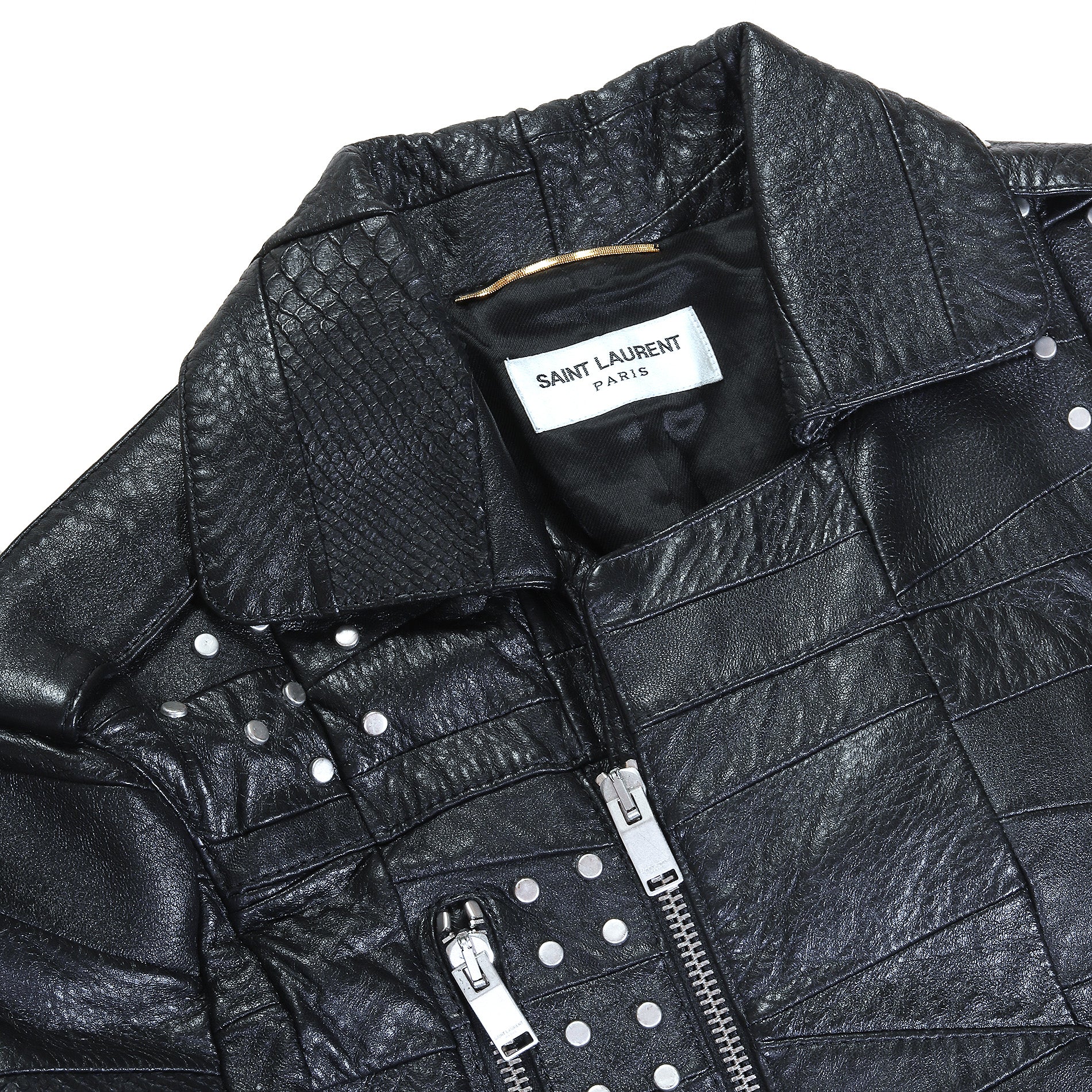 Saint Laurent SS16 Multi Patch Leather Jacket