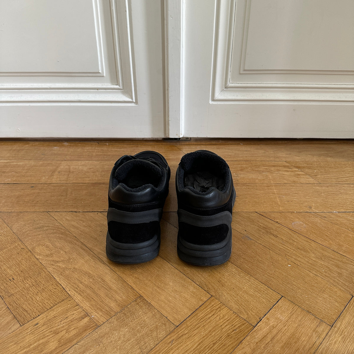 Chanel Mens Black Suede Mesh Trainer