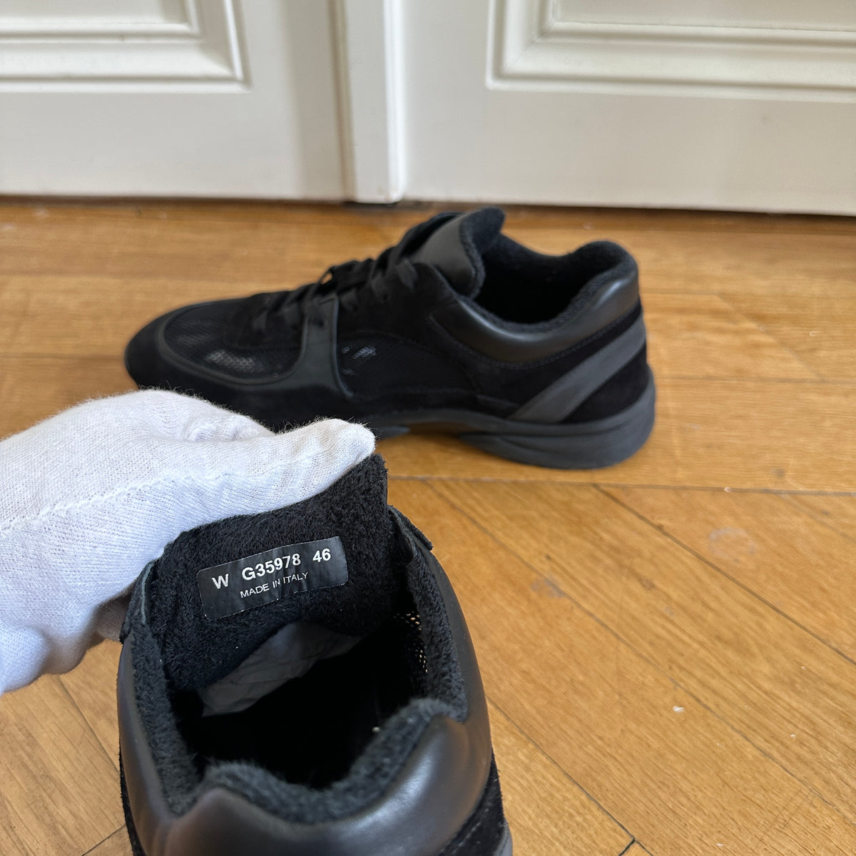 Chanel Mens Black Suede Mesh Trainer