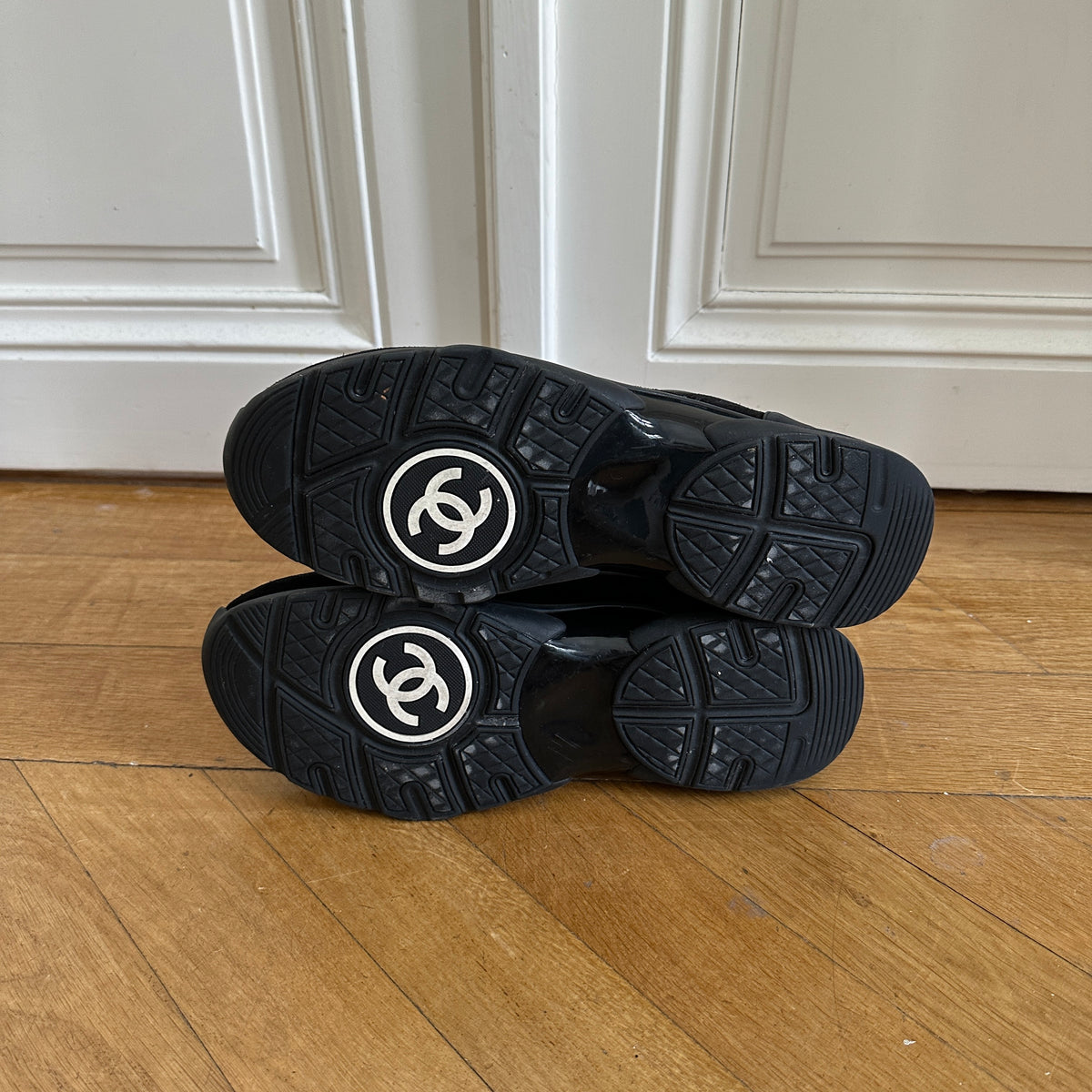 Chanel Mens Black Suede Mesh Trainer