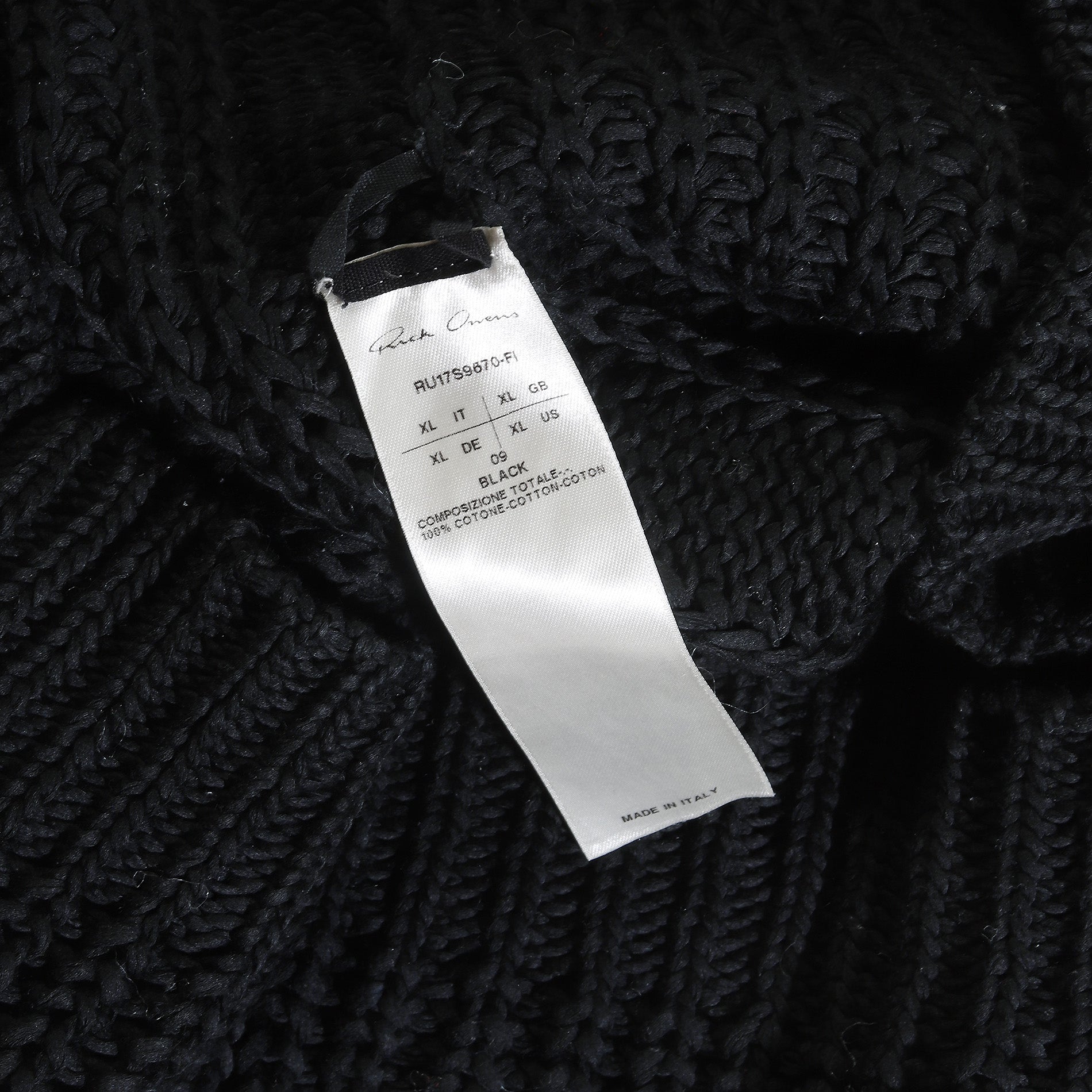 Rick Owens SS17 Black Knit Sweater