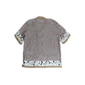 Dries Van Noten Floral Bee Short Sleeve Silk Shirt