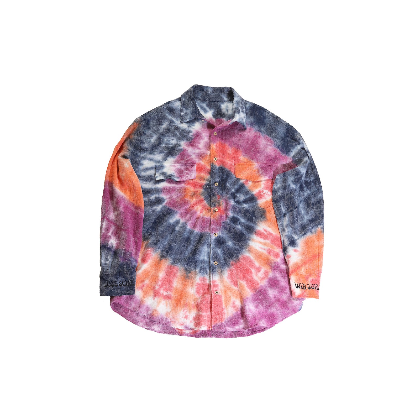The Elder Statesman Tie Dye Embroidered Towel Chenille Shirt