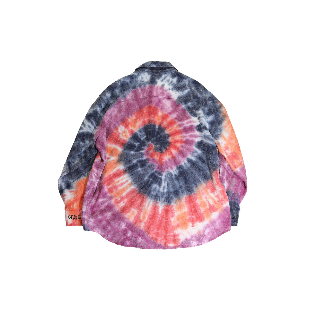 The Elder Statesman Tie Dye Embroidered Towel Chenille Shirt