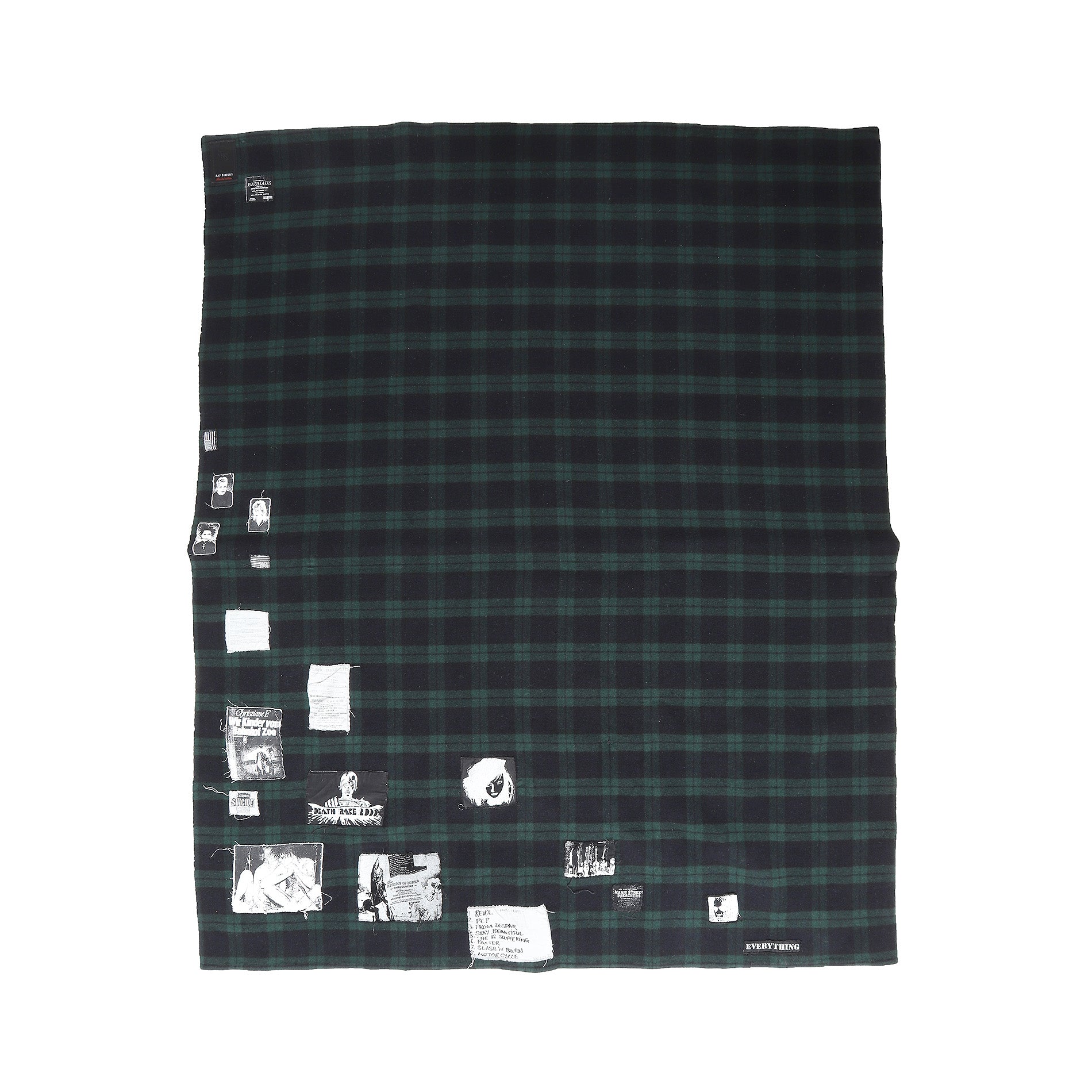 Raf Simons 2005 Limited Re-Edition Riot,Riot,Riot Patched Plaid Blanke ...