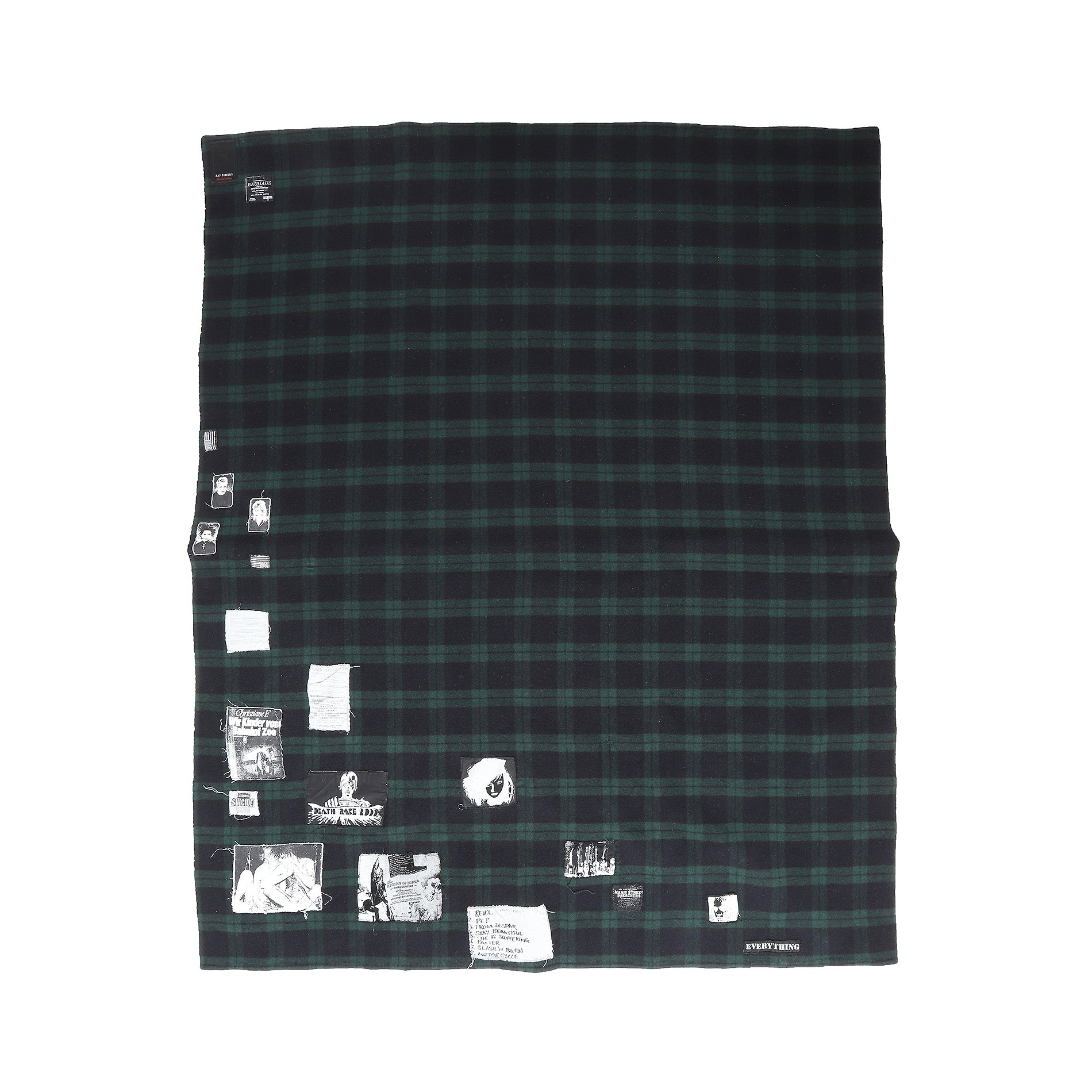 Raf Simons 2005 Limited Re-Edition Riot,Riot,Riot Patched Plaid Blanket