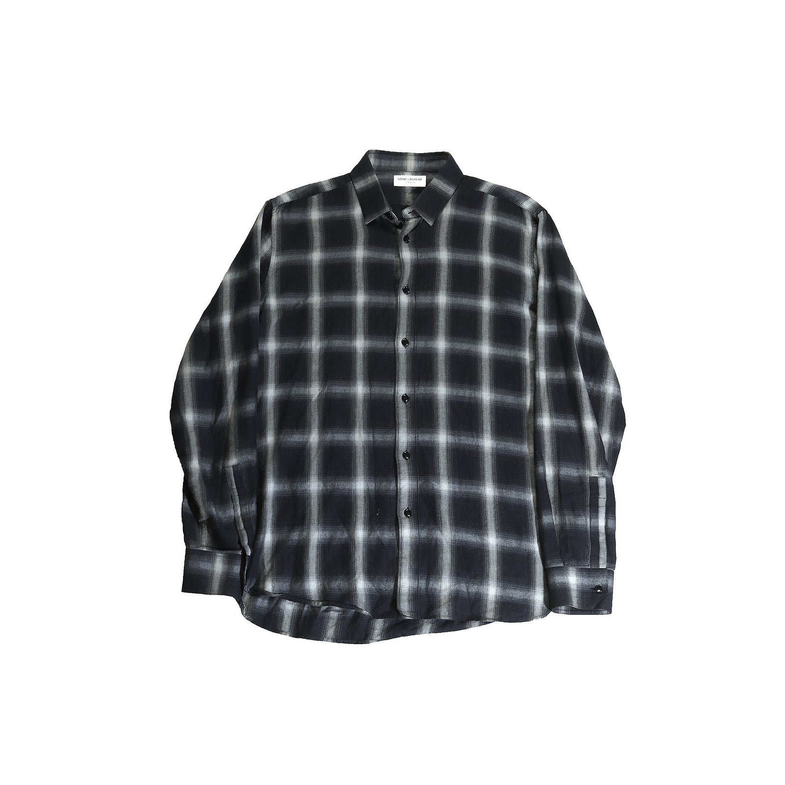 Saint Laurent FW16 Shadow Checkered Flannel Shirt