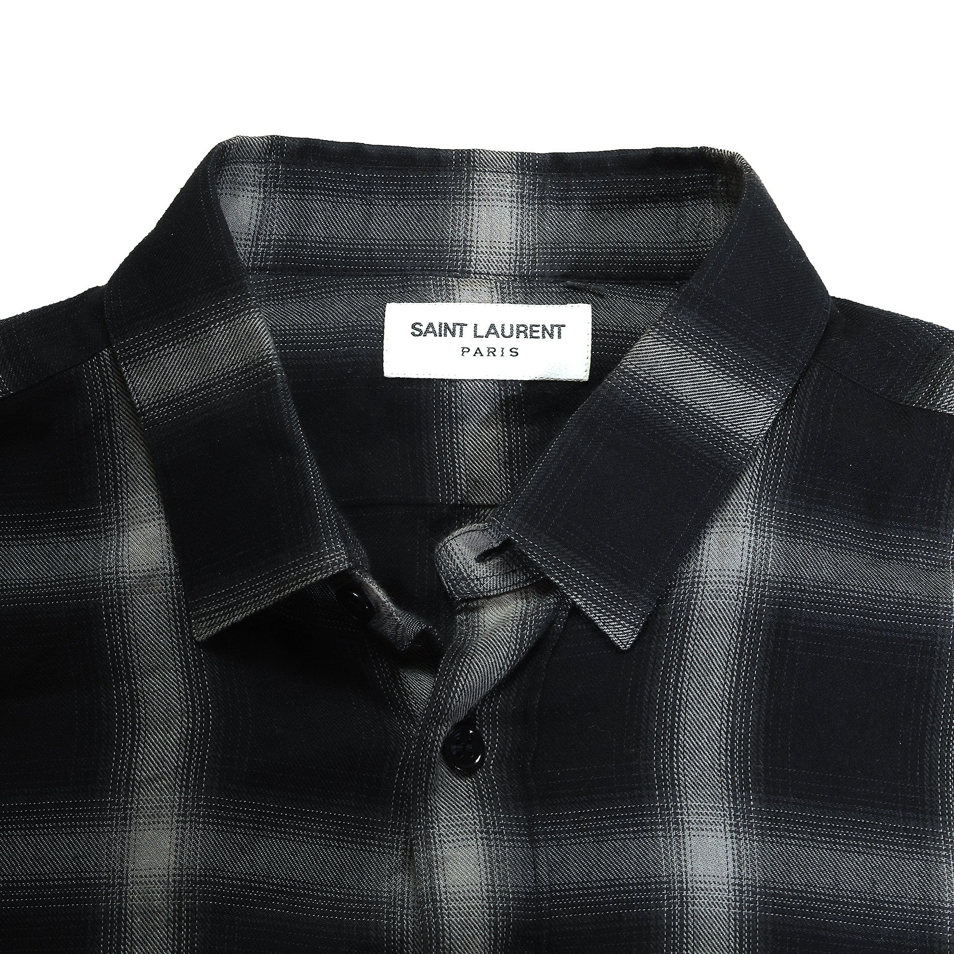Saint Laurent FW16 Shadow Checkered Flannel Shirt