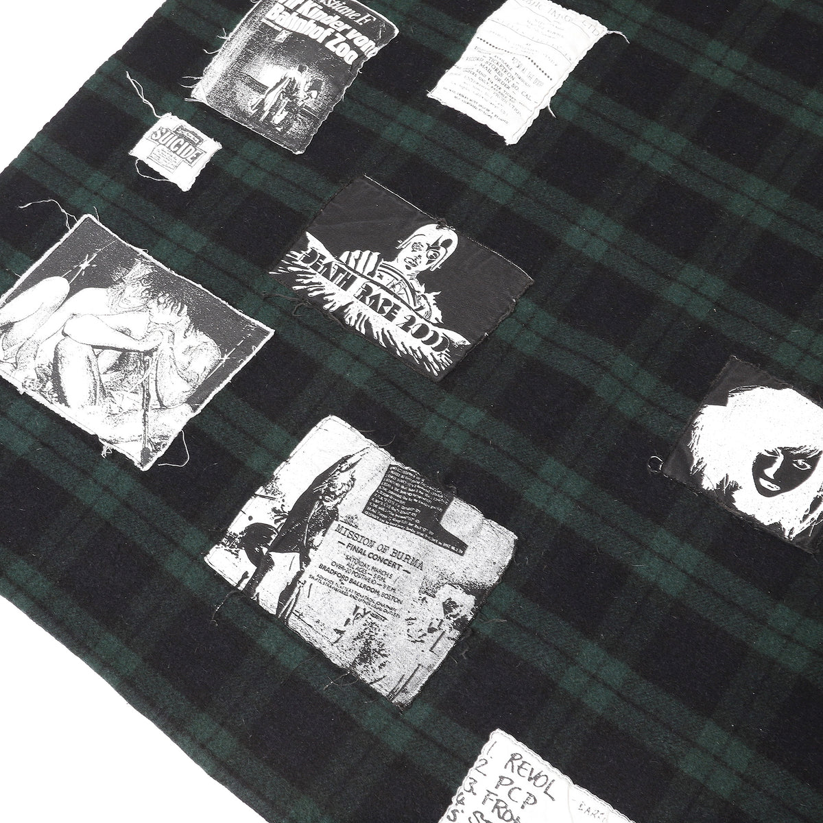 Raf Simons 2005 Limited Re-Edition Riot,Riot,Riot Patched Plaid Blanket